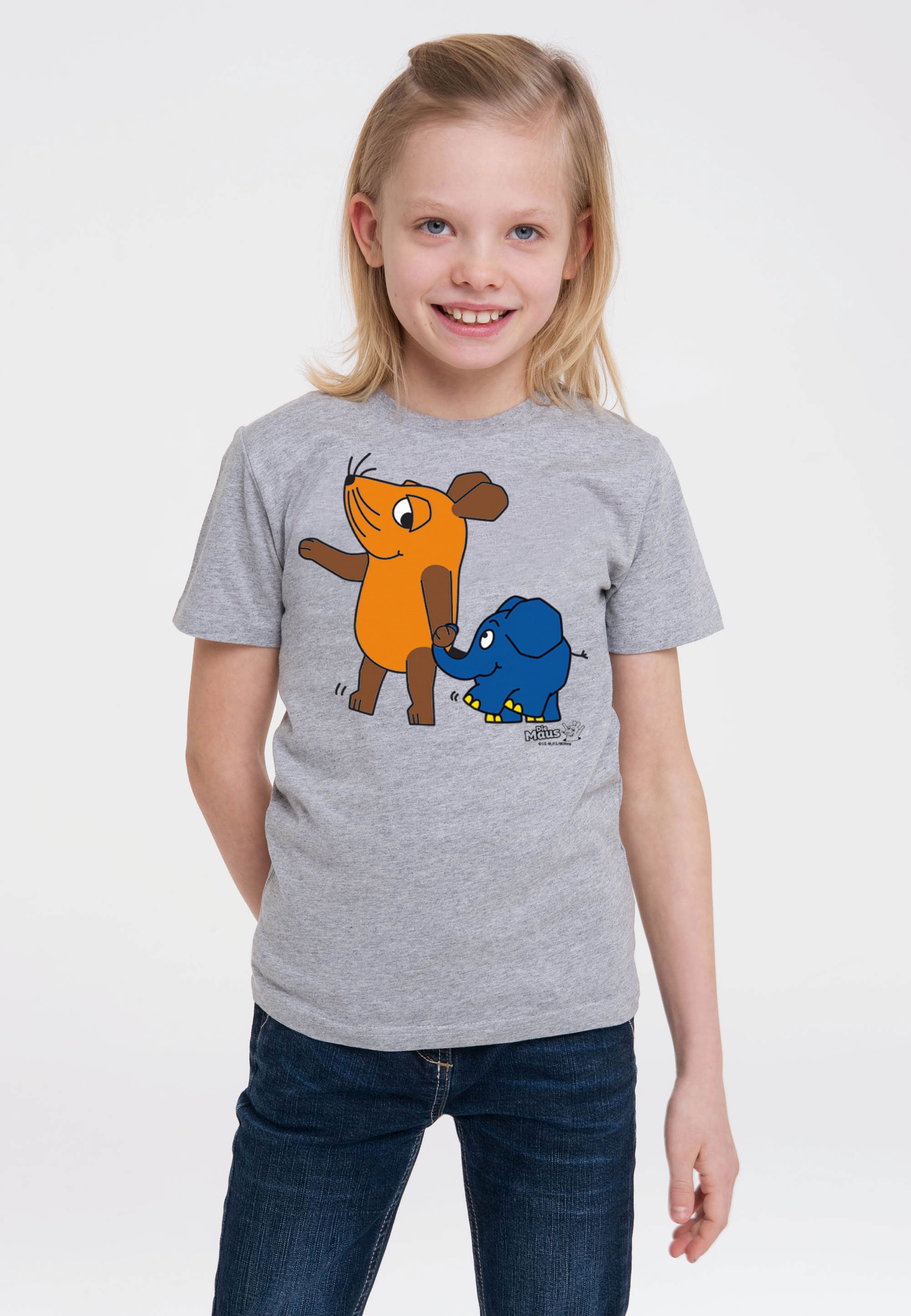 Maus coolem LOGOSHIRT Print mit mit BAUR der - »Sendung T-Shirt & online Elefant«, | bestellen Maus