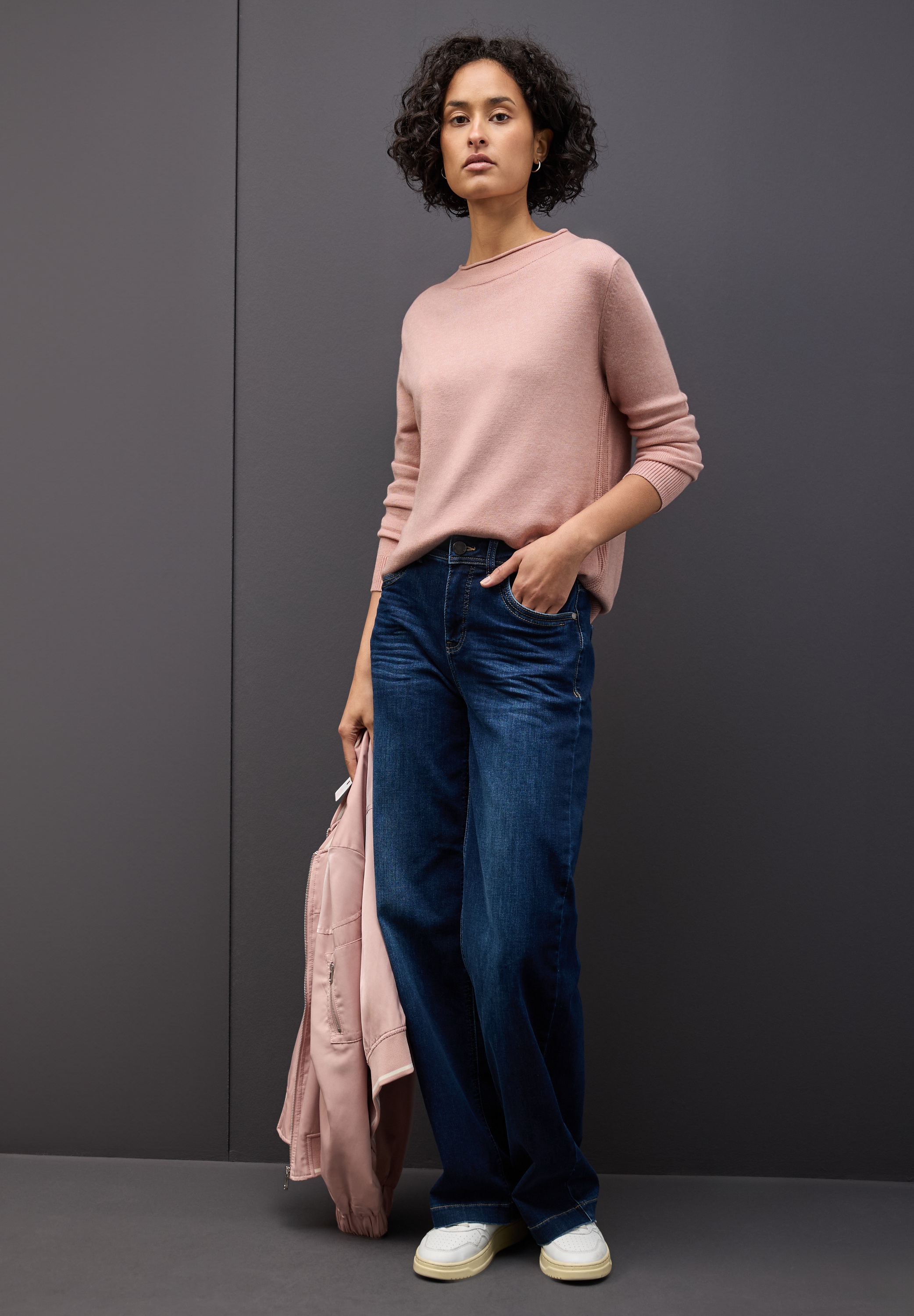 STREET ONE Strickpullover mit feiner Rollkante