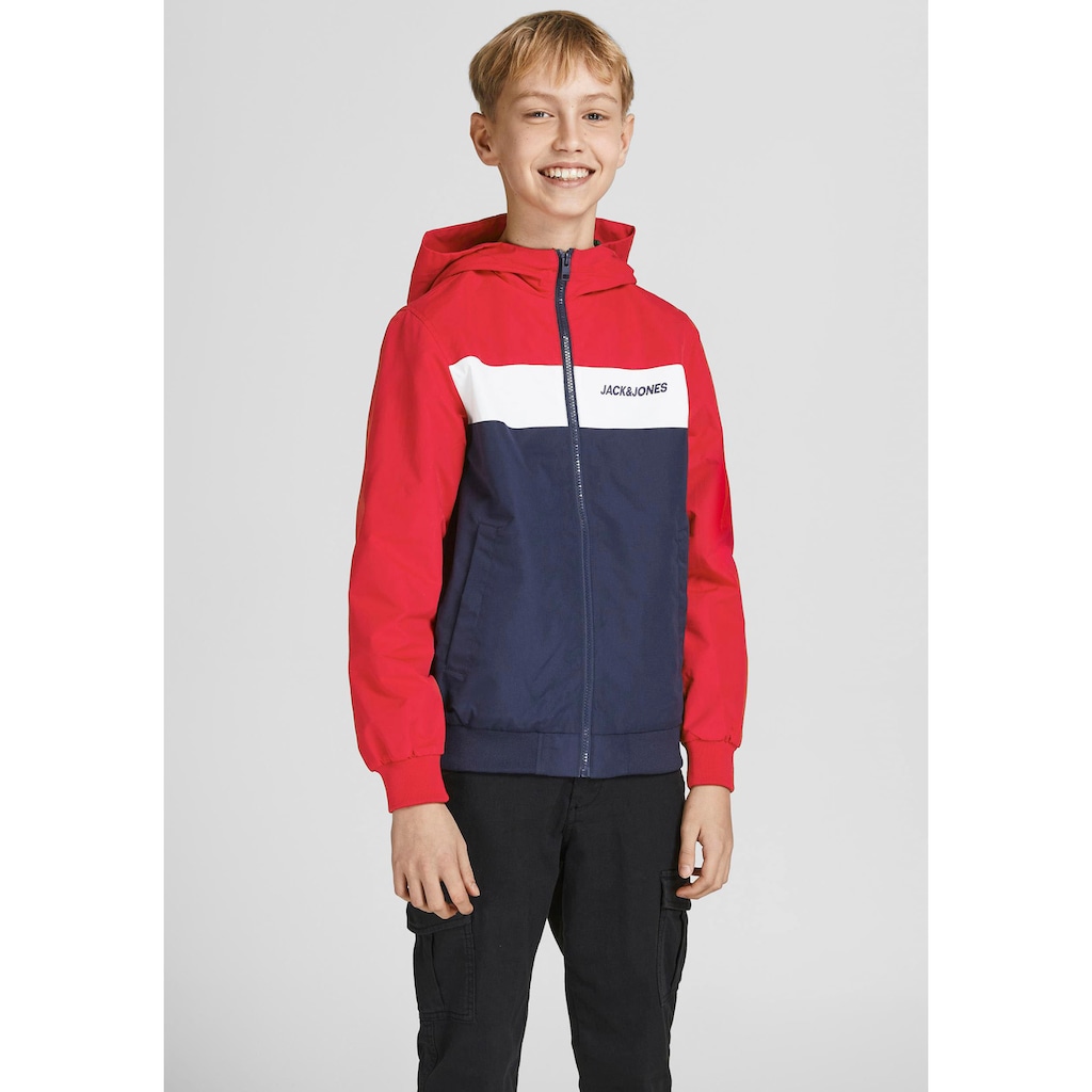 Jack & Jones Junior Softshelljacke »JJERUSH BLOCKING HOOD BOMBER NOOS JNR«, mit Kapuze