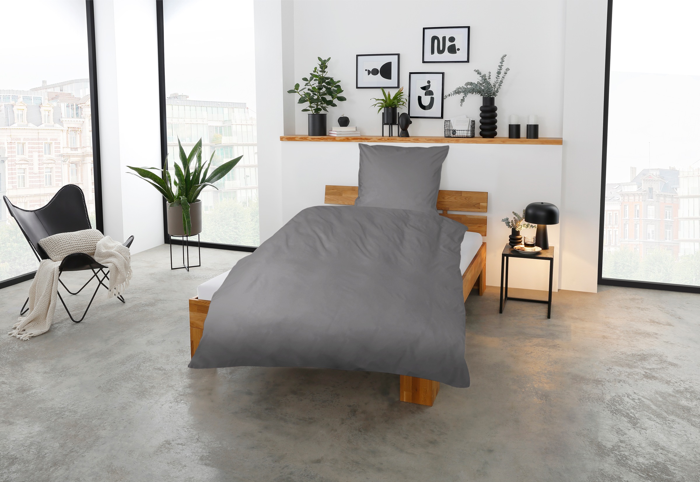 CASATEX Bettwäsche »Uni«, Uni Design, Reißverschluss, tolle Farben