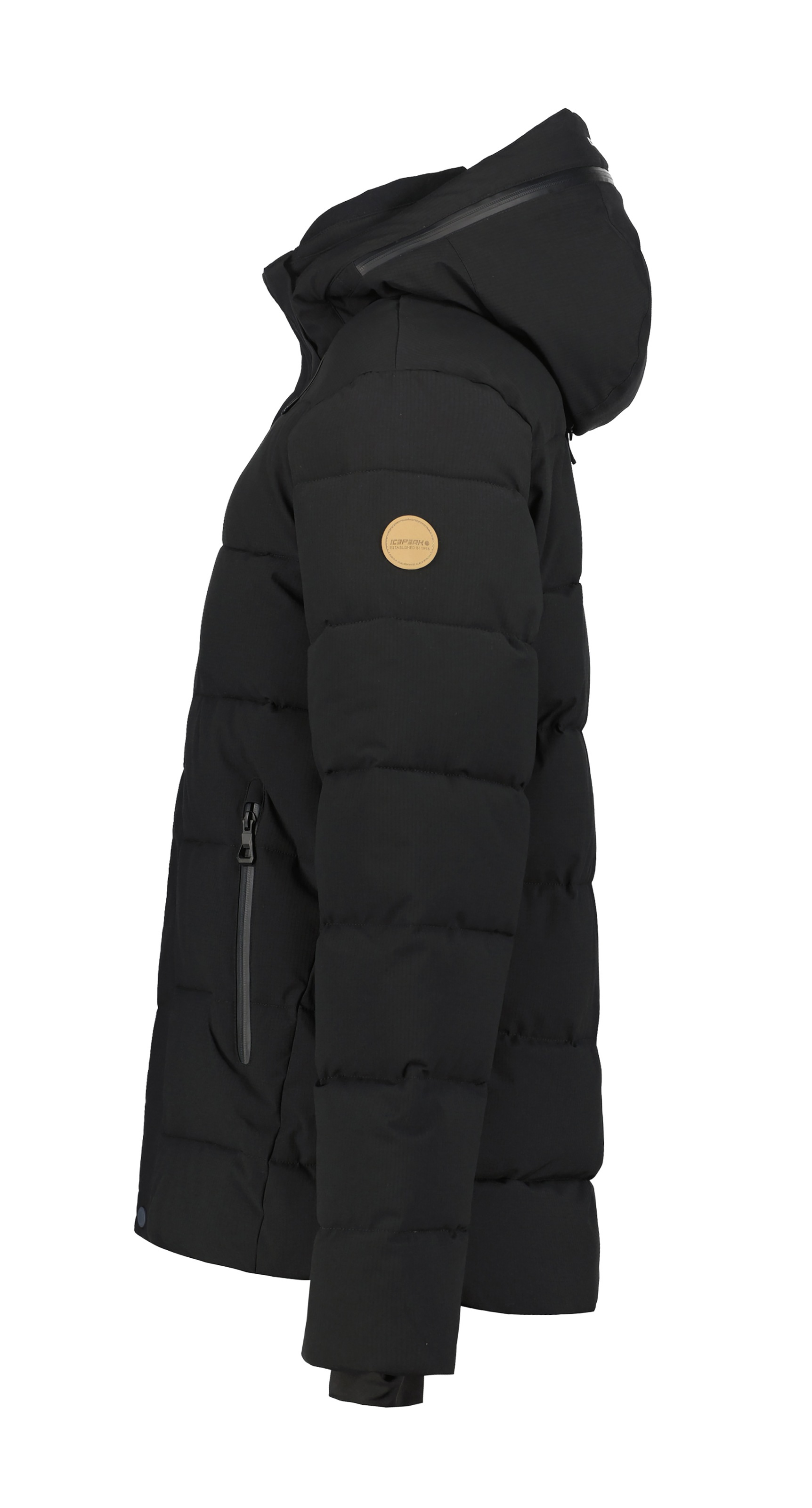 Icepeak Steppjacke »H STEPPJACKE BIXBY«, mit Kapuze, mit kontrastfarbenem Markenpatch am Oberarm