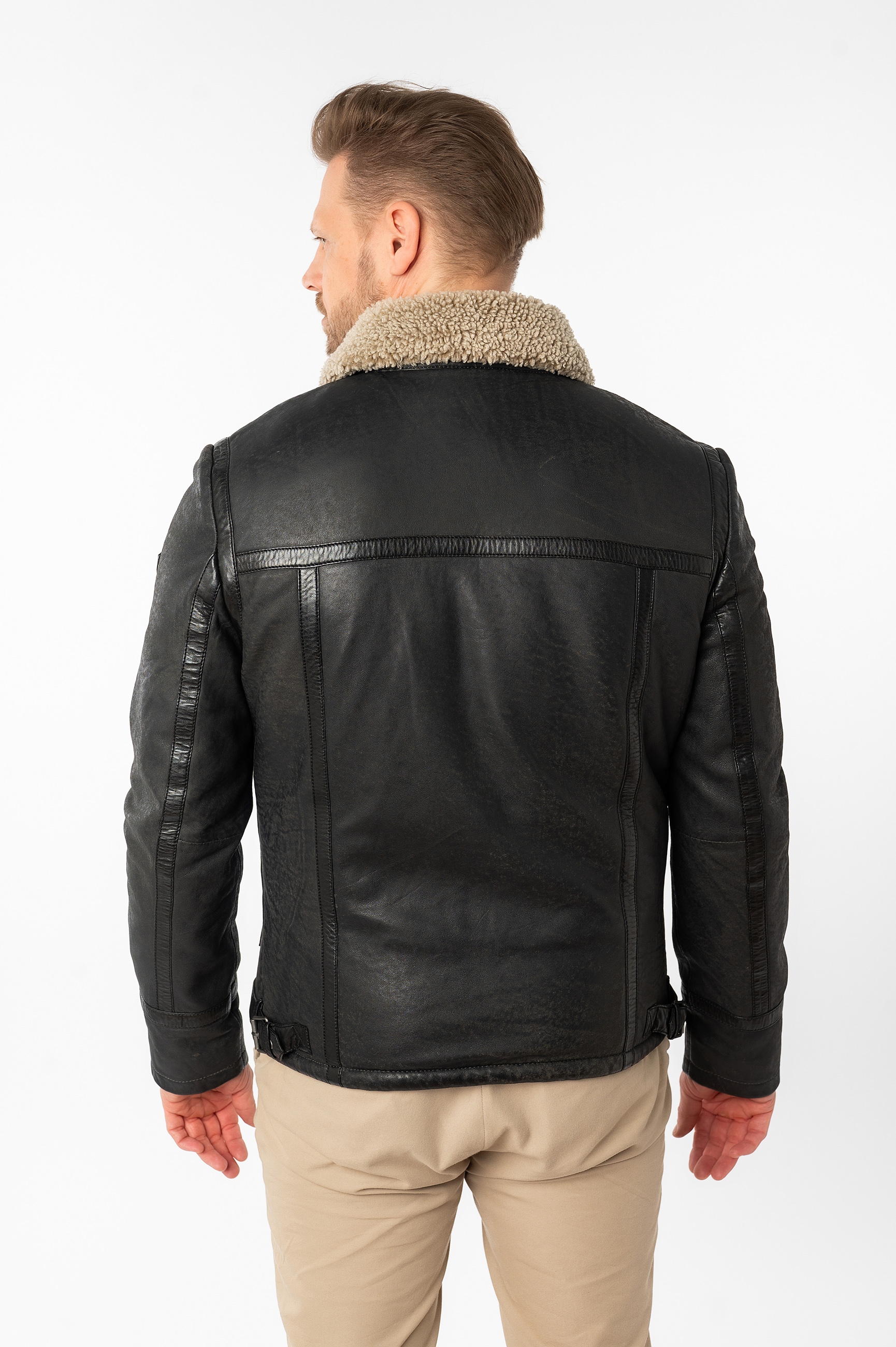 Mauritius Lederjacke »MMAlasko«, mit Umlegekragen