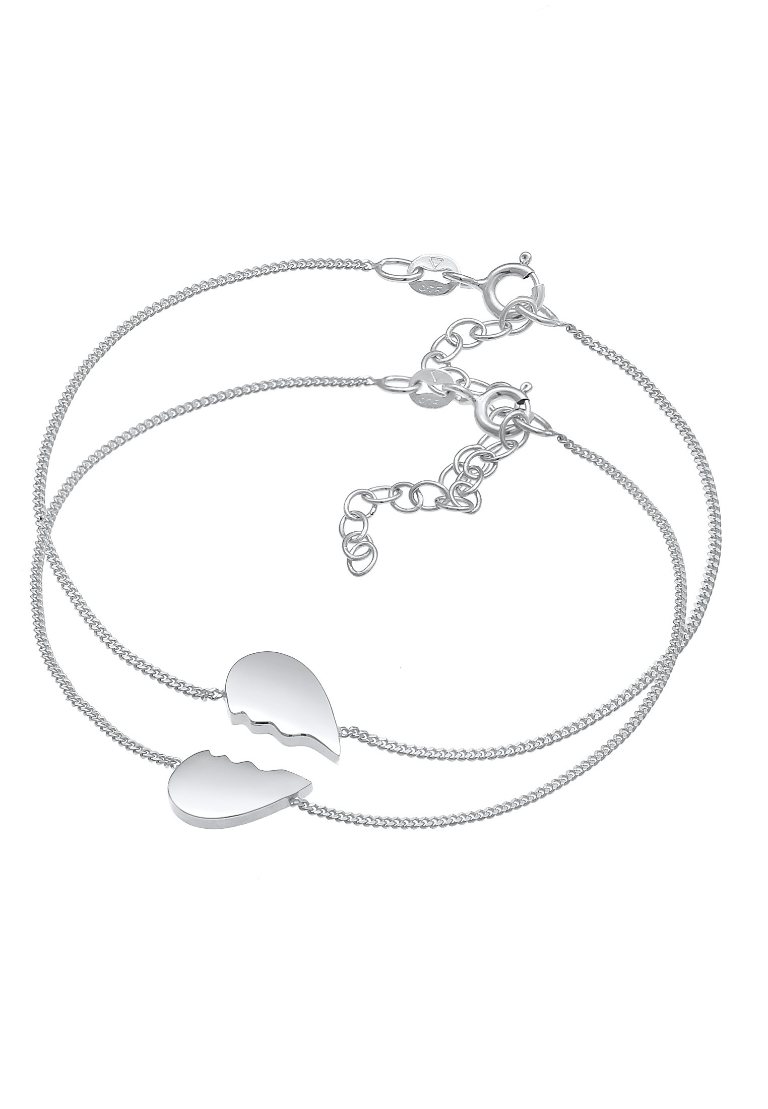 Elli Armband Set »Herz geteilt Friends Love 2er Set 925 Silber«