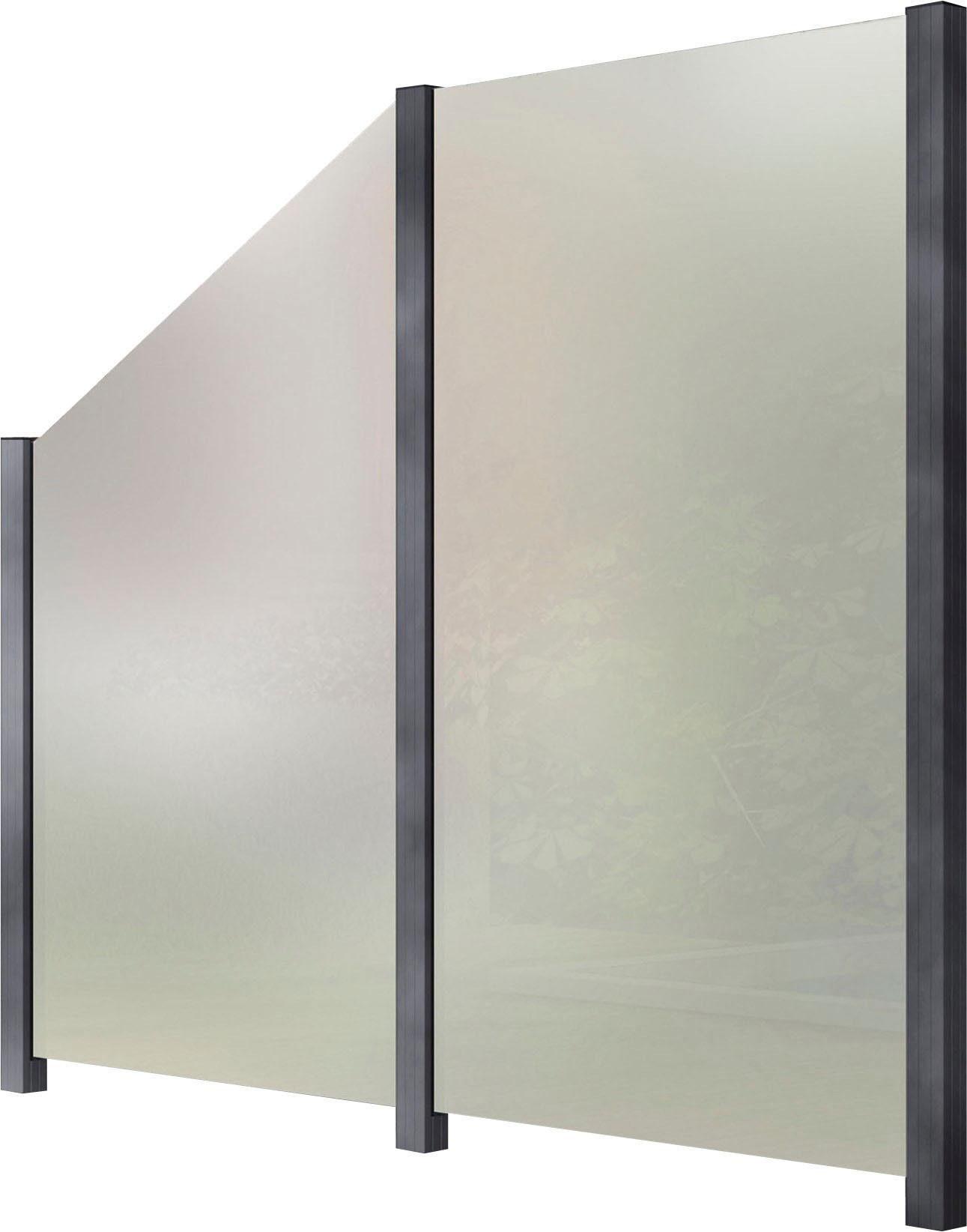  Zaun, Glaszaun, Gesamtlänge: 2,212 m, 3 Pfosten