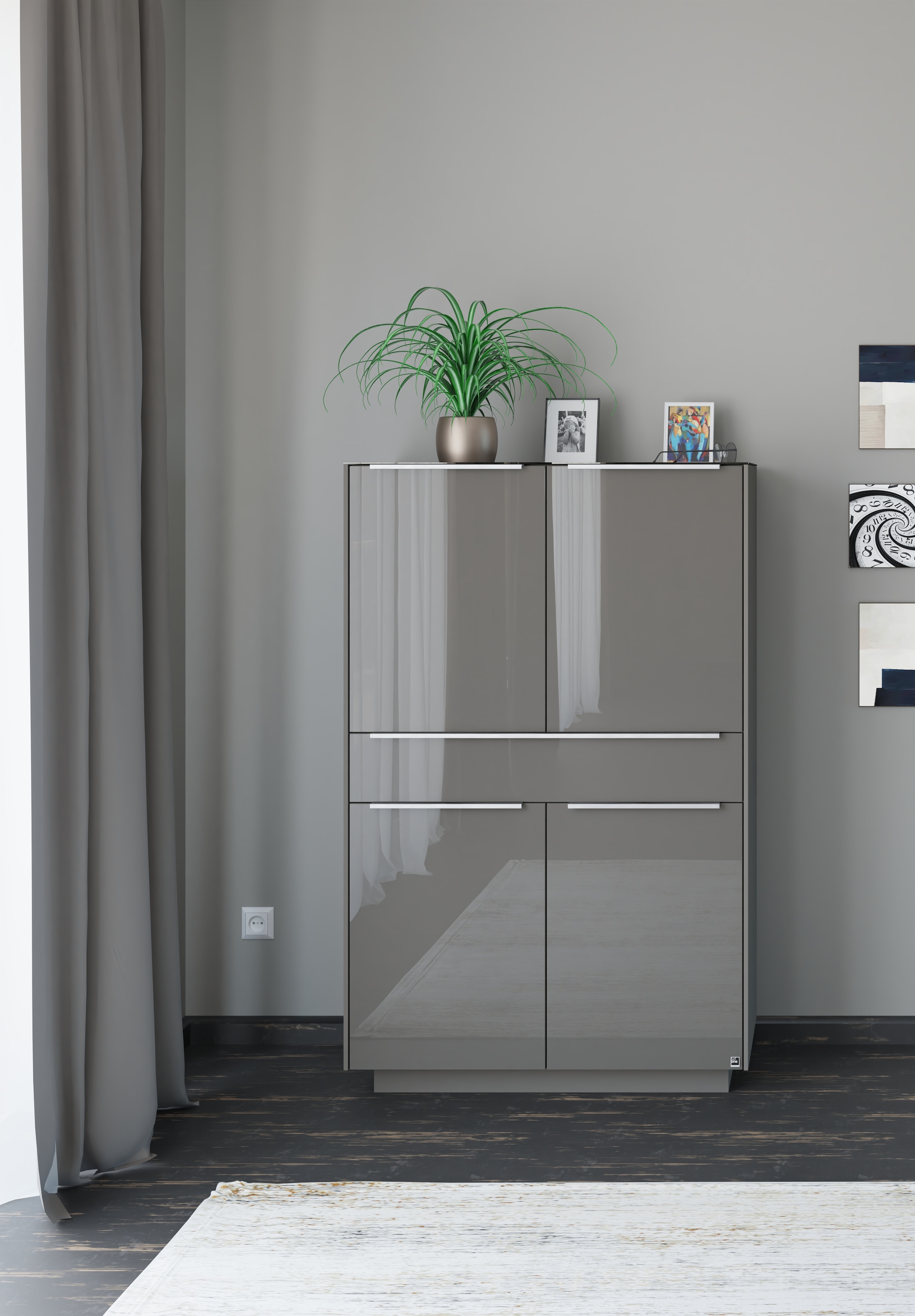 set one by Musterring Highboard "Reno" 1 Stk. tlg. Mit Sockel in diversen Farben, 148 cm Höhe & Farbauswahl
