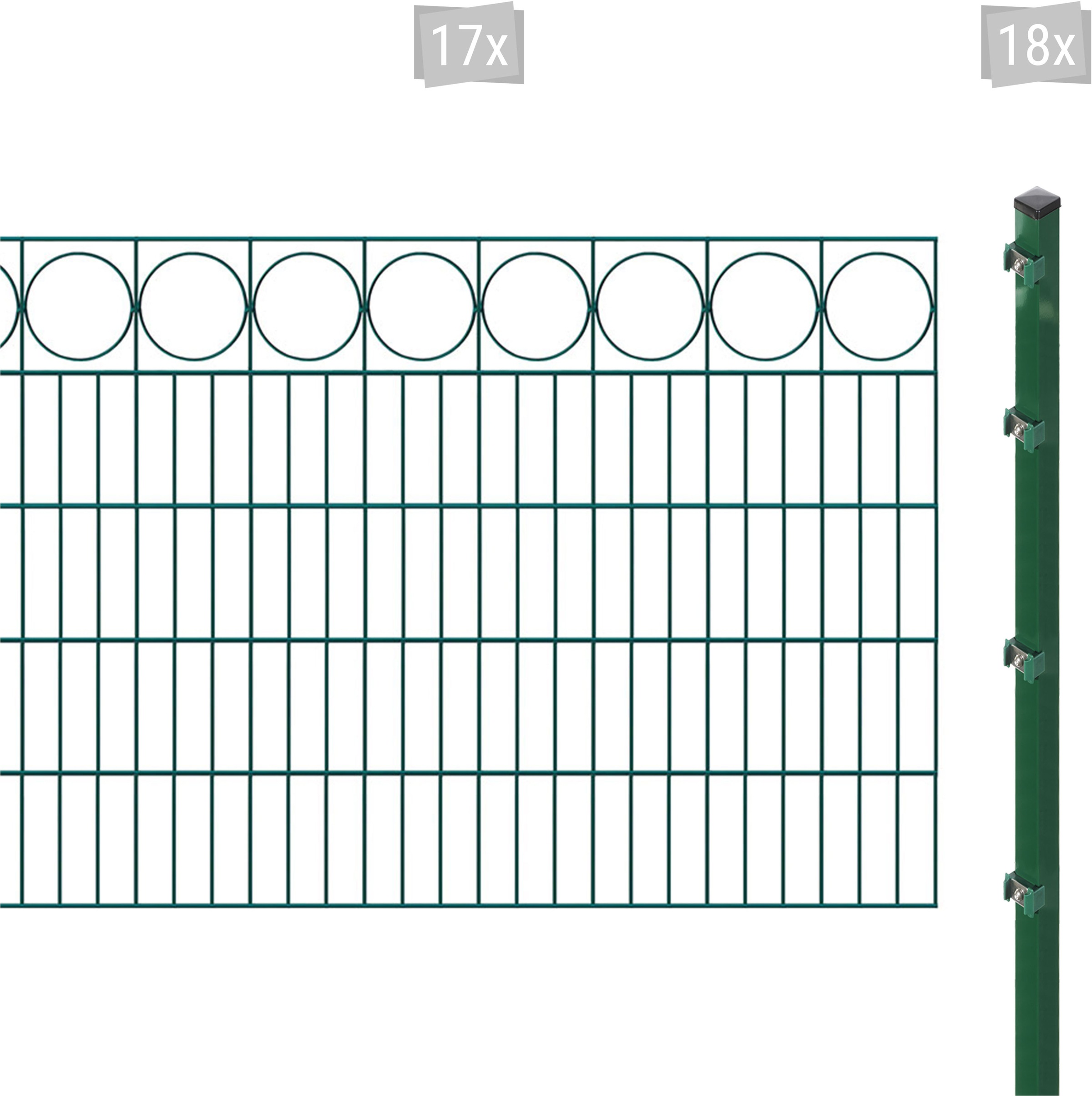 Arvotec 1100000002199 "ESSENTIAL 100 zum Einbetonieren "Ring" mit Zierleiste" Zaunhöhe 100 cm, Zaunlänge 2 - 60 m