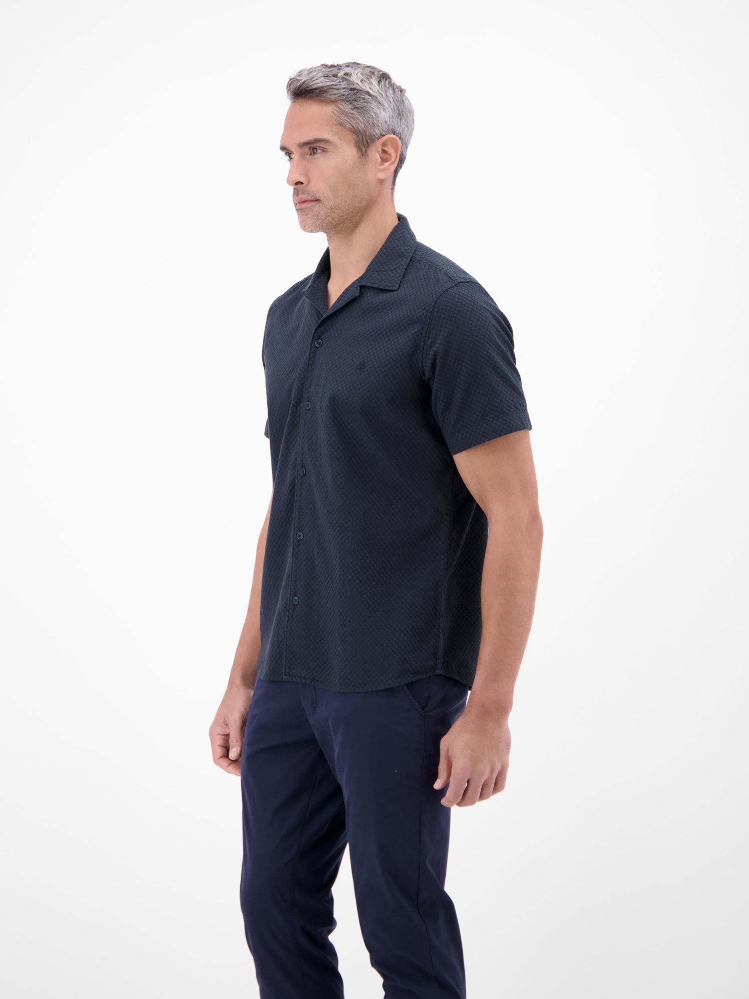 Kurzarmhemd LERROS "Unifarbenes Kurzarmhemd aus 100 % Baumwolle", Herren, Gr. 3XL, Normalgrößen, classic navy, 100% Baumwolle, Hemden 2