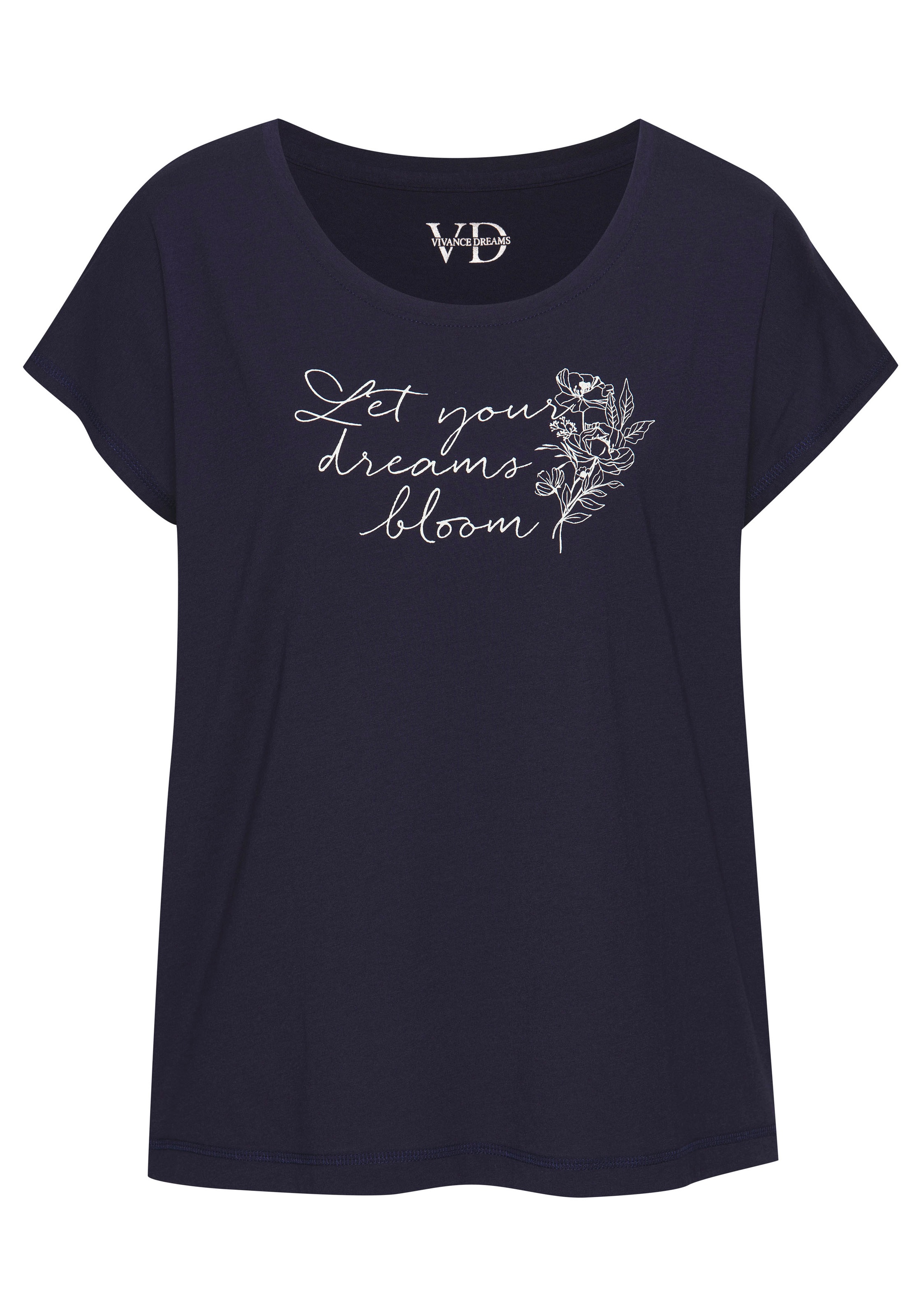 Vivance Dreams Pyjamaoberteil, mit Frontdruck
