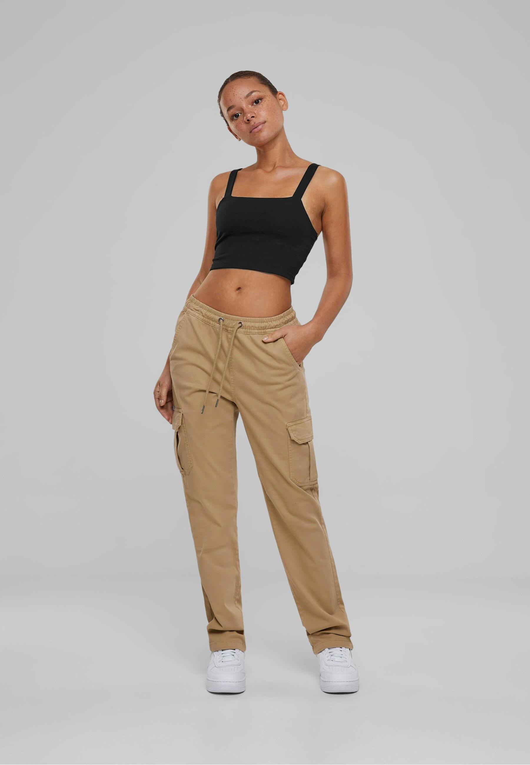 URBAN CLASSICS Cargohose »Urban Classics Damen Ladies High Waist Twill Cargo Pants«, (1 tlg.)