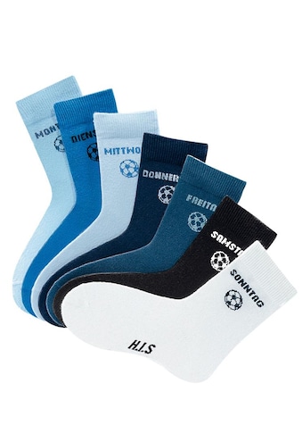 Socken, (7 Paar), für Kinder mit Fußballmotiv