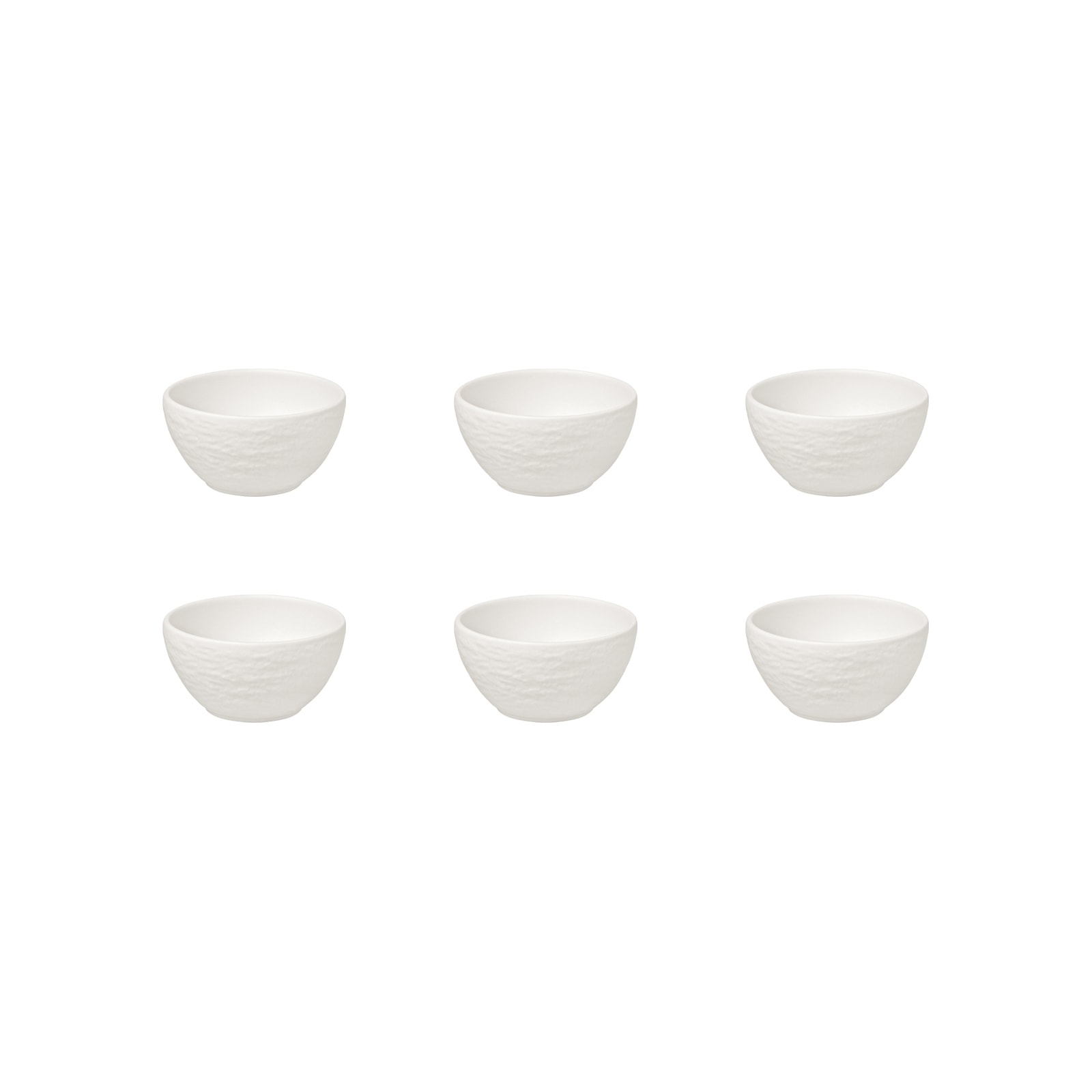 Villeroy & Boch Dipschale "Dipschälchen Manufacture Rock Ø 7,7 cm 6er Set weiß" 6 tlg.