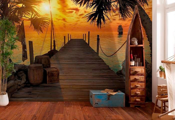 Komar Fototapete »Treasure Island - Größe 368 x 254 cm«, bedruckt, Wohnzimmer, Schlafzimmer