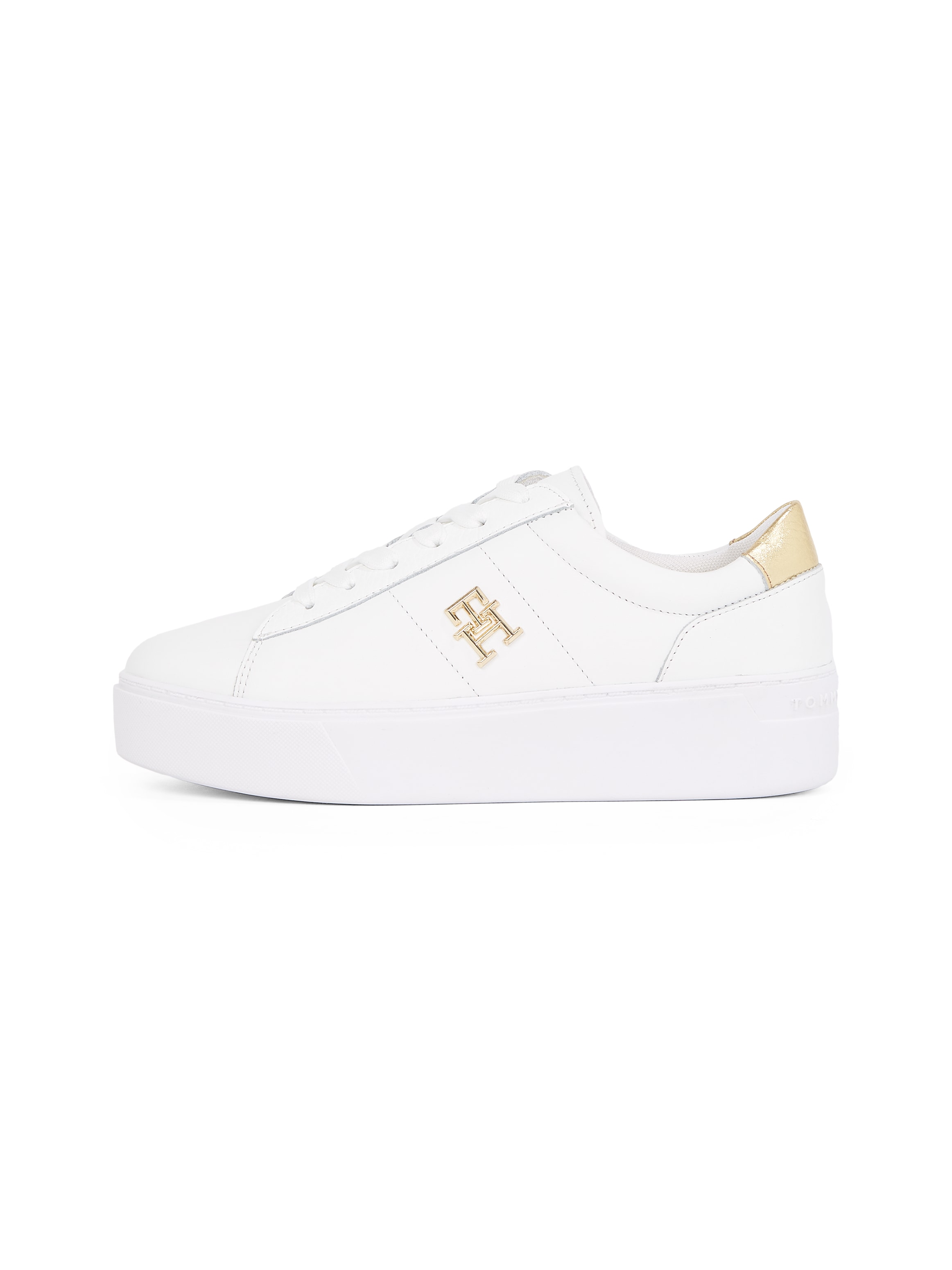 Tommy Hilfiger Plateausneaker »PLATFORM COURT SNEAKER METALLICS«, Freizeitschuh, Halbschuh, Schnürschuh mit TH-Logo