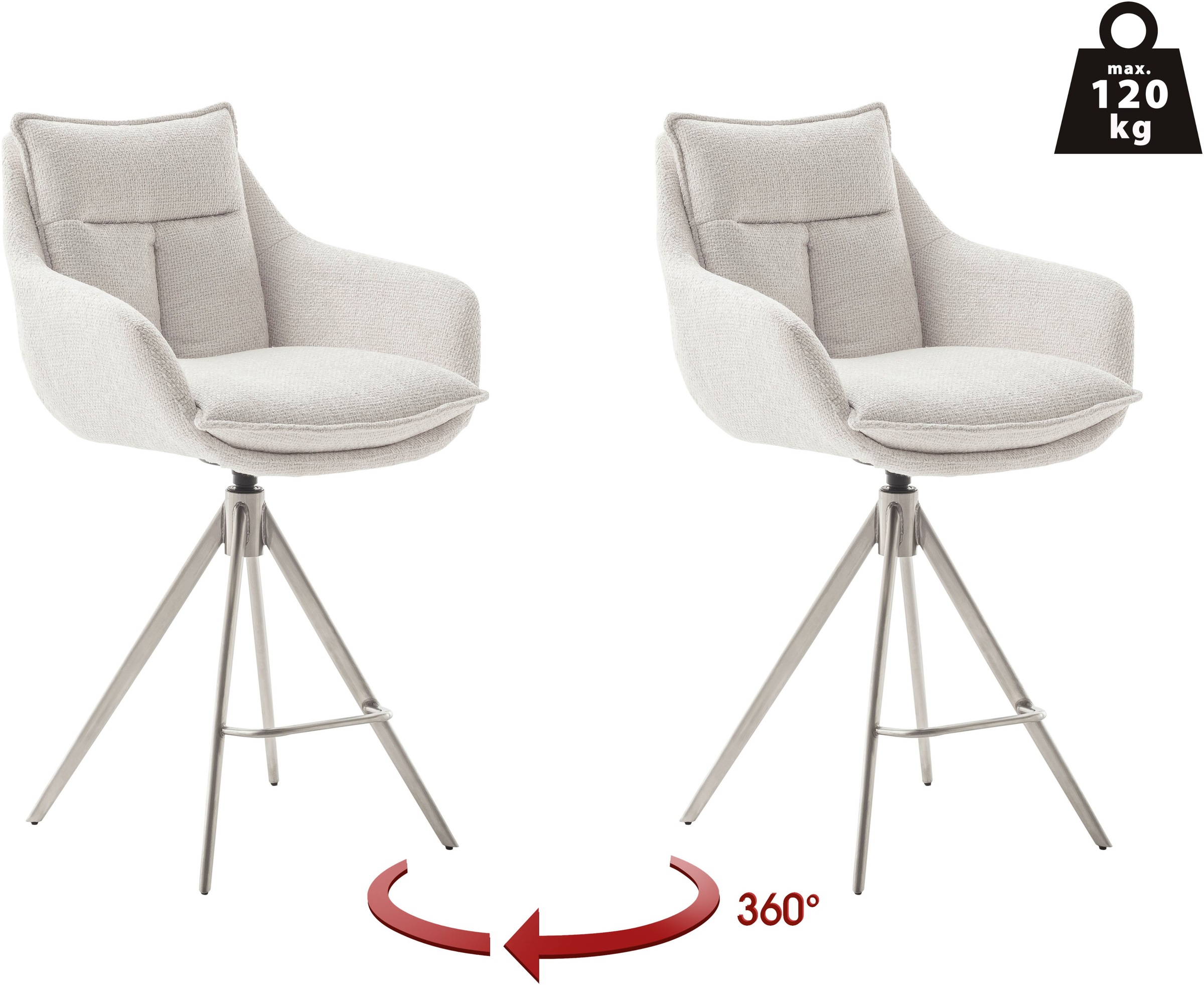 MCA furniture Bistrostuhl "Parker Tresenstuhl mit Armlehnen Tresenhocker", günstig online kaufen