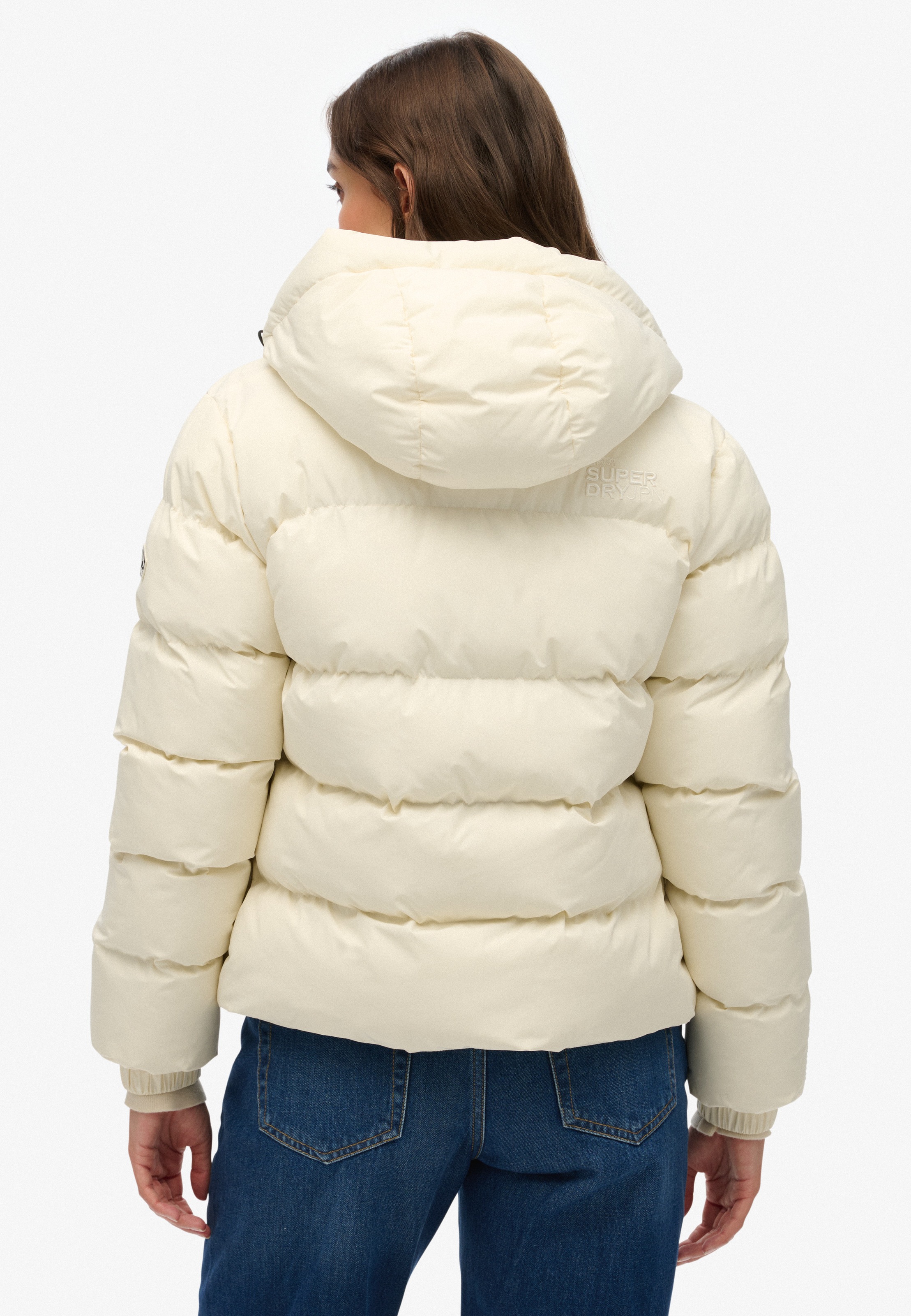 Superdry Sports Quilted Jacket Off White M Women 2