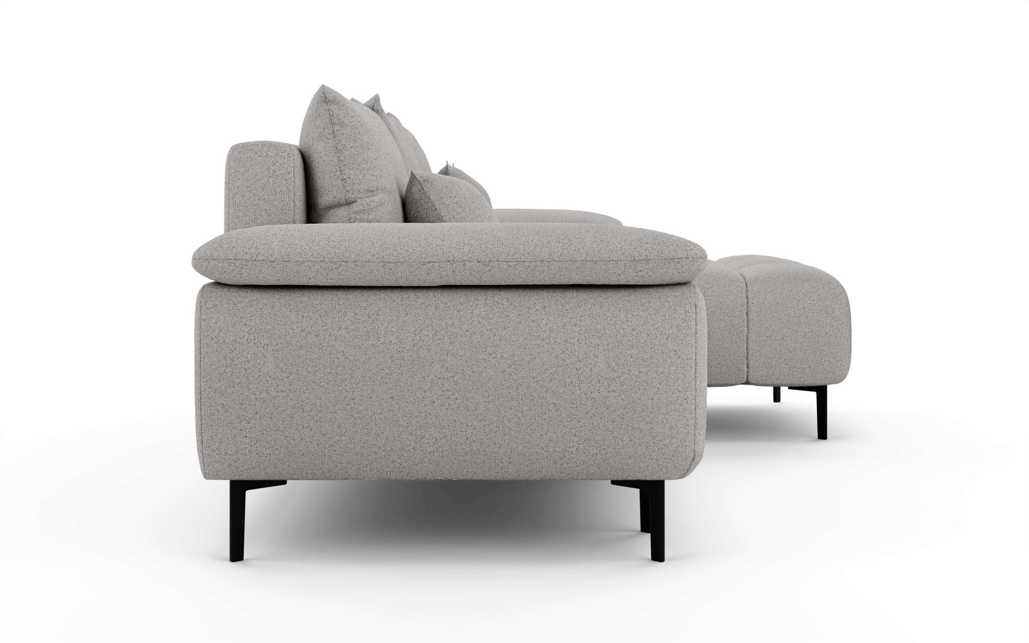 INOSIGN Ecksofa »DROMARA Schlafsofa mit Bettkasten, Maße: B/T/H 277/141/91 cm«, L-Form mit Recamiere rechts/links bestellbar, Wellenunterfederung