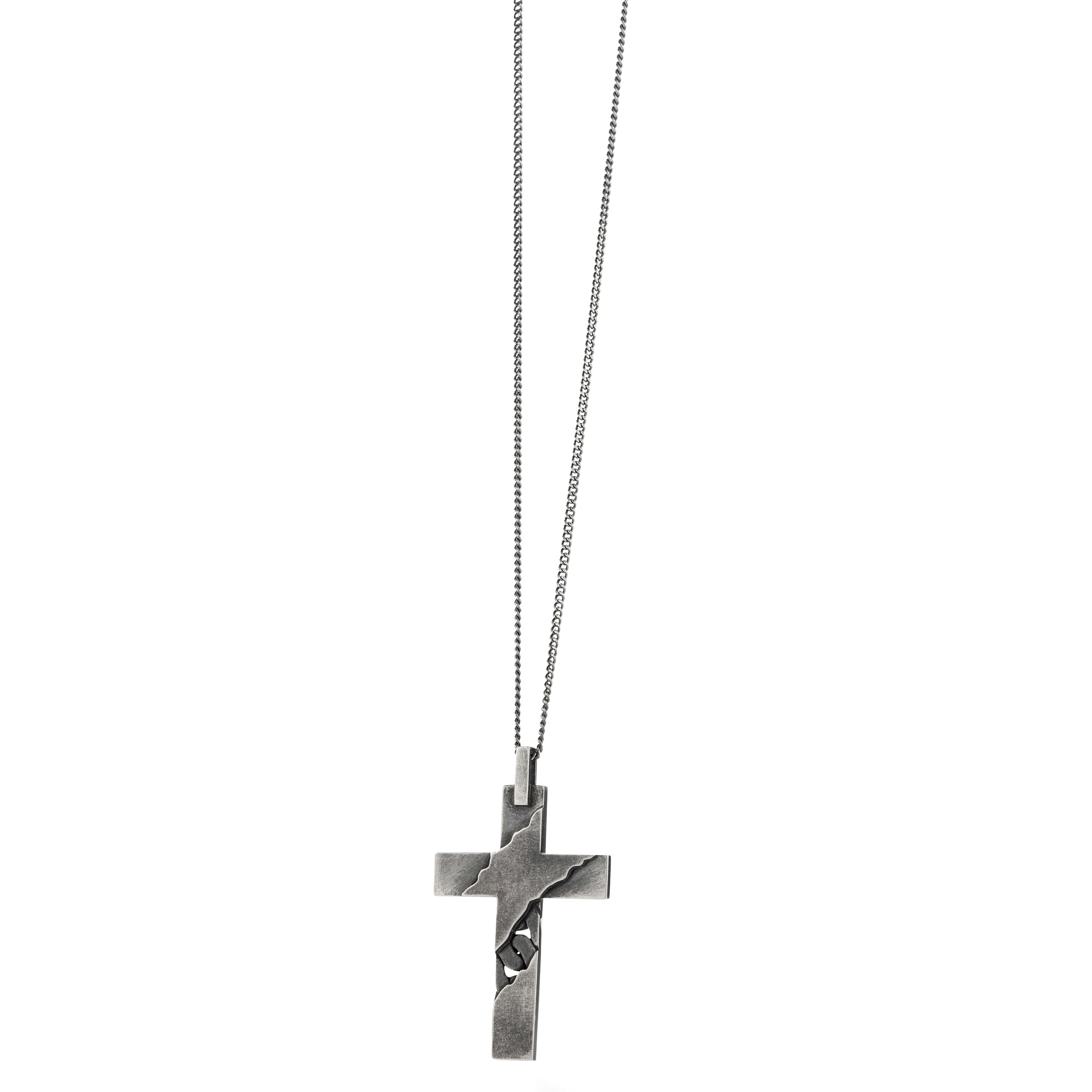 CAÏ Kette mit Anhänger »925 Sterling Silber oxidiert Kreuz«