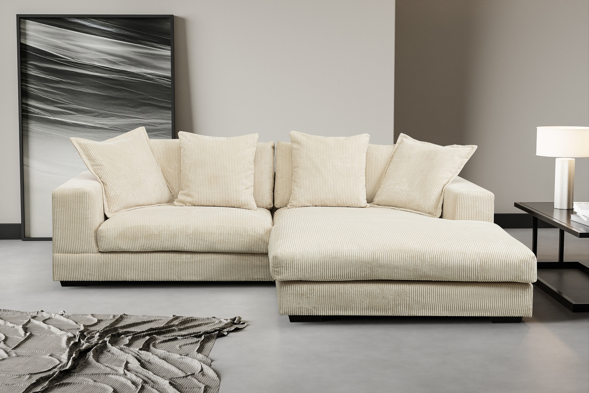 WERK2 Ecksofa »Eldorado, Megasofa, Polsterecke mit viel Platz, Breite 285cm, L-Form«, Design Ecksofa, besonders weicher Sitzkomfort, extra breite Recamiere