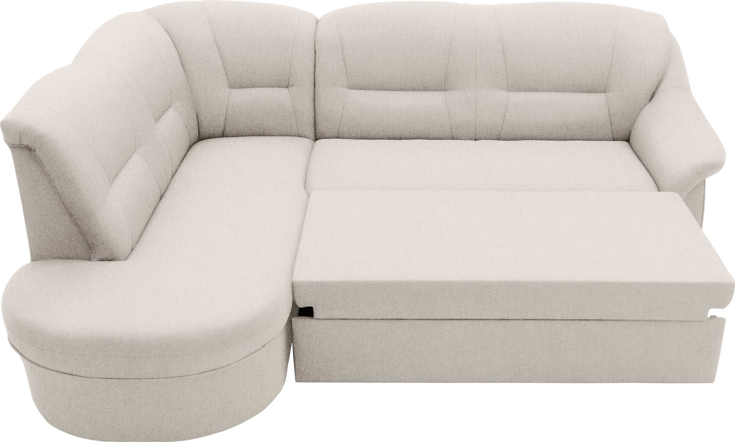 DOMO collection Ecksofa »Faenza für kleine Räume, Stellmaße 232,176cm, komfortabel, L-Form«, mit Ottomane, zeitlos, elegante Armlehnen, wahlweise mit Bettfunktion
