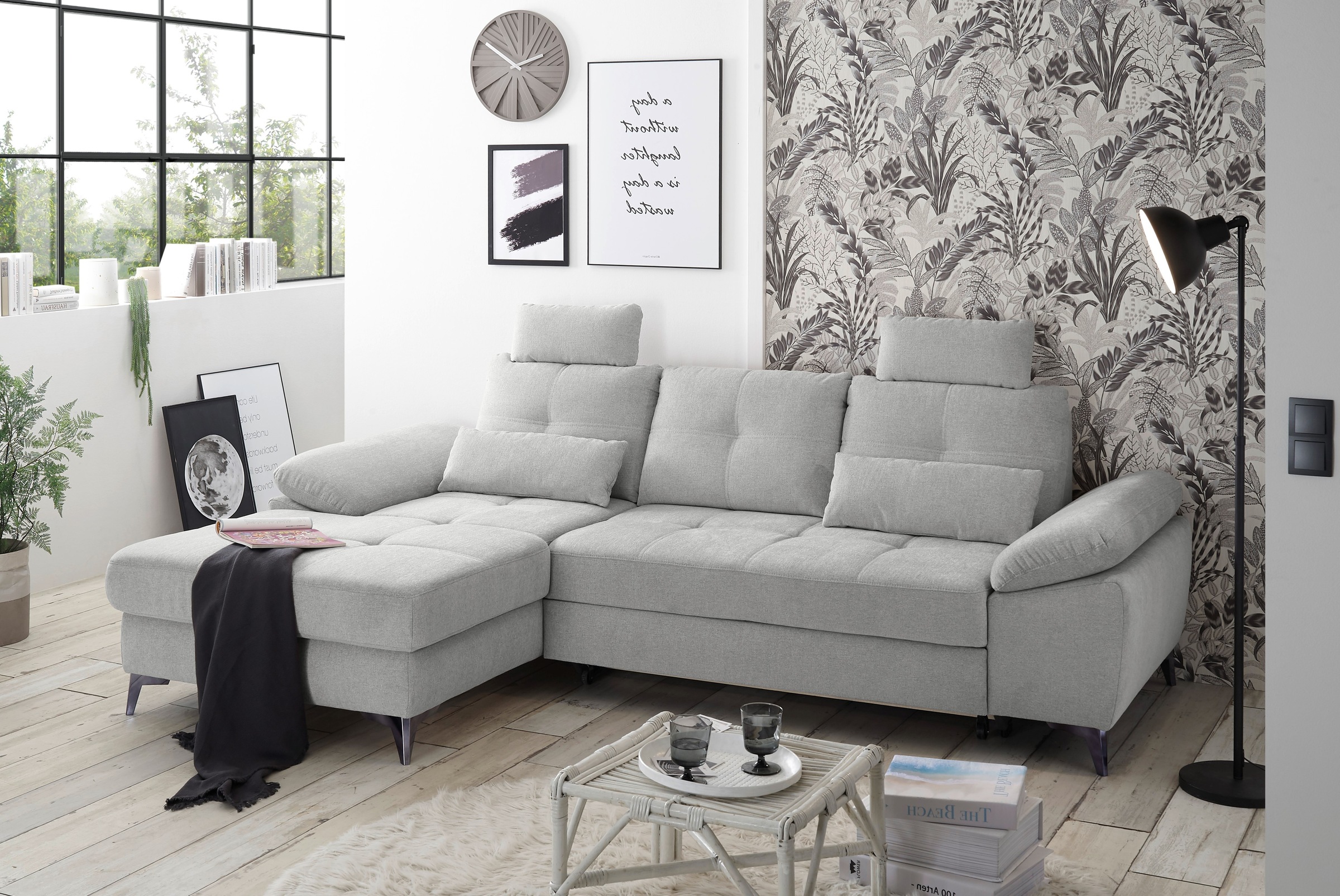 ED EXCITING DESIGN Ecksofa "Auckland L-Form", mit Bettfunktion, Bettkasten, günstig online kaufen