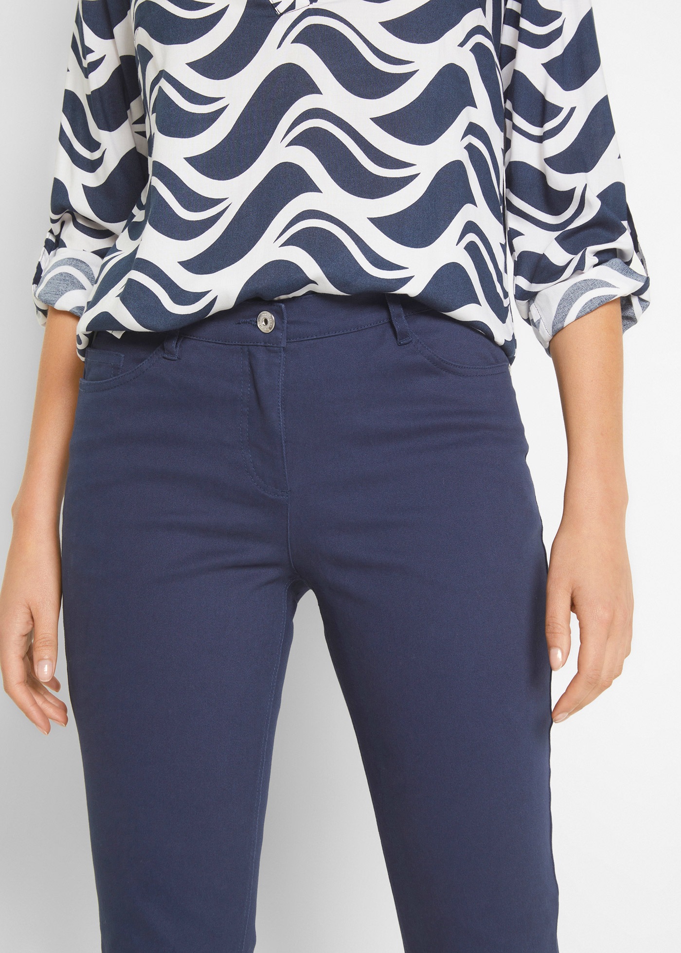 Bonprix Women's Stretch Trousers Dark Blue 40 2
