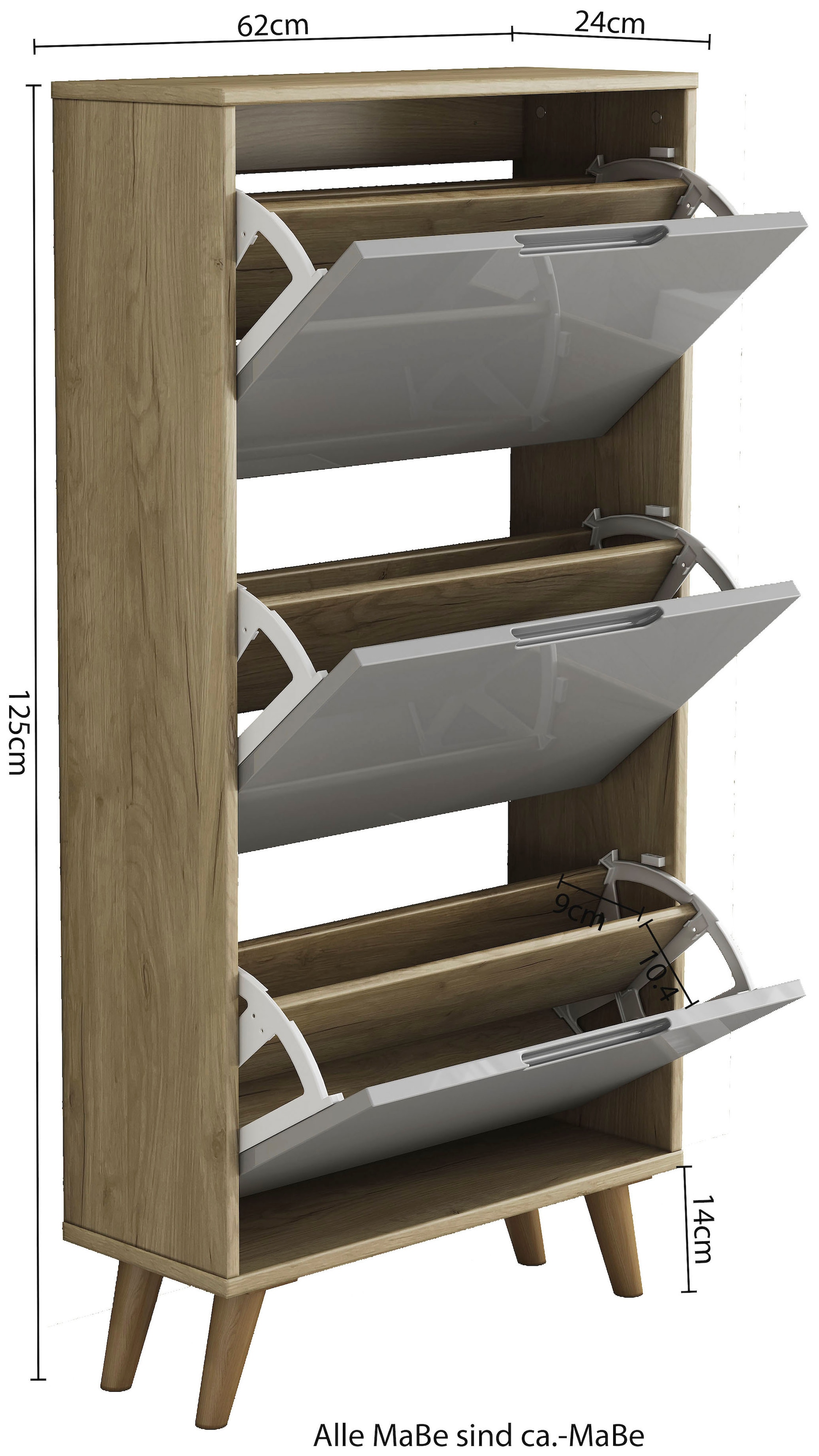 OTTO home Schuhschrank »Lund« FSC-zertifiziertem Holz, ABS-Kanten, Breite 62 cm