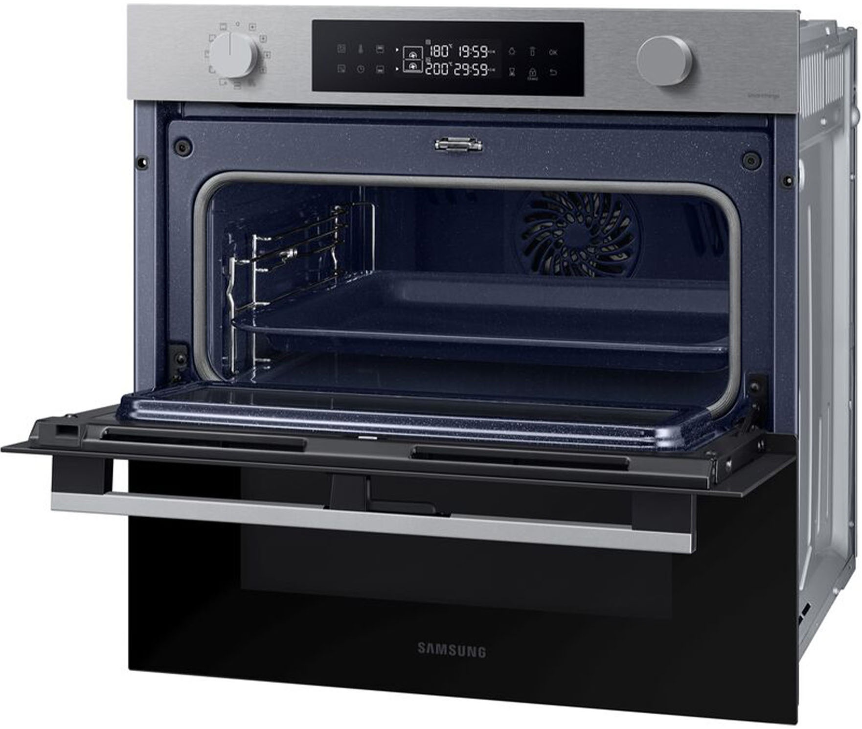 Samsung Einbaubackofen »NV7B4550VAS/U1« mit Pyrolyse-Selbstreinigung Dual Cook Flex – Ein Ofen. Zwei Garräume. Flexible Tür.