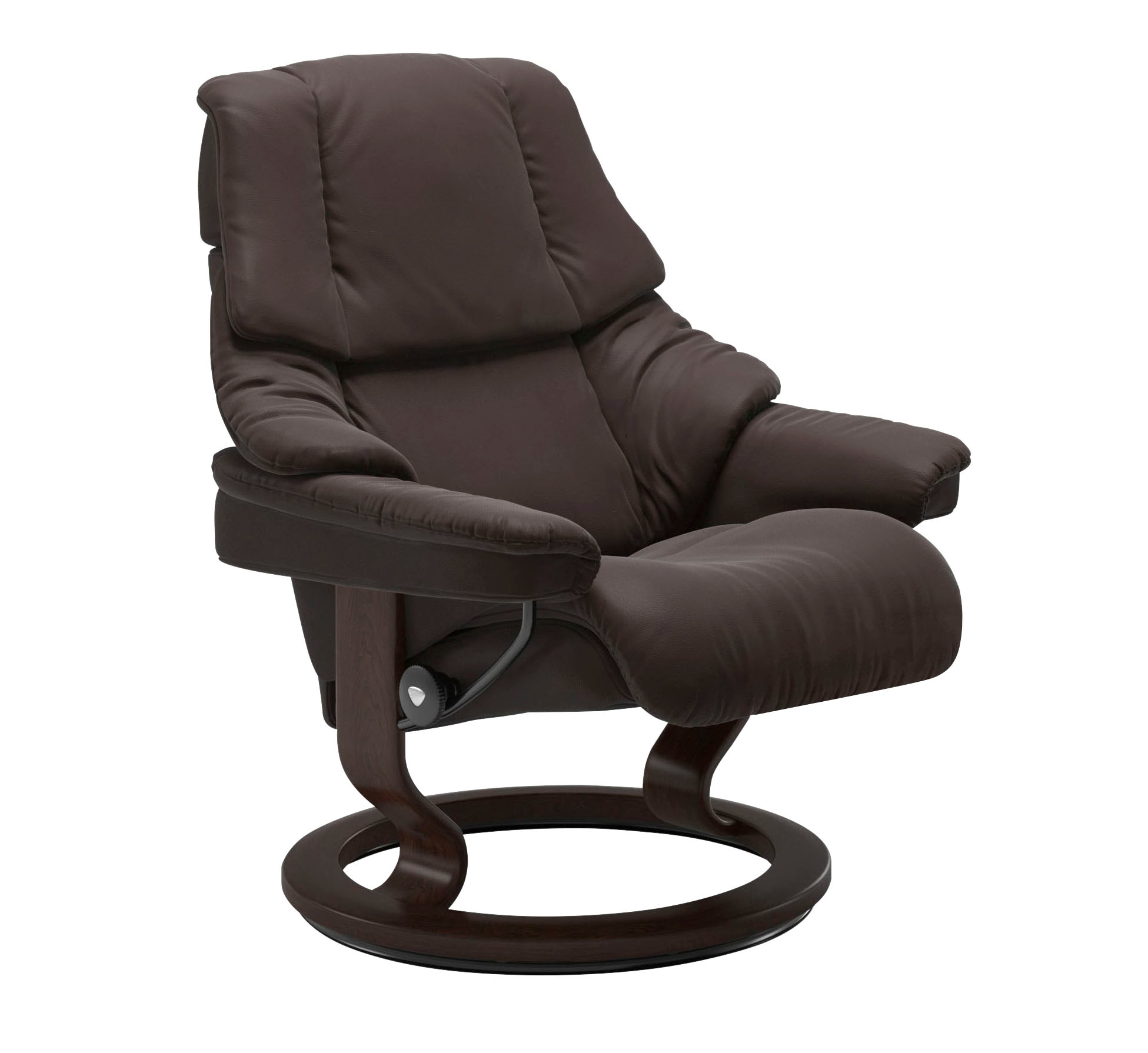 Stressless® Relaxsessel »Reno«, (Set, Relaxsessel mit Hocker), mit Hocker, mit Classic Base, Größe S, M & L, Gestell Braun