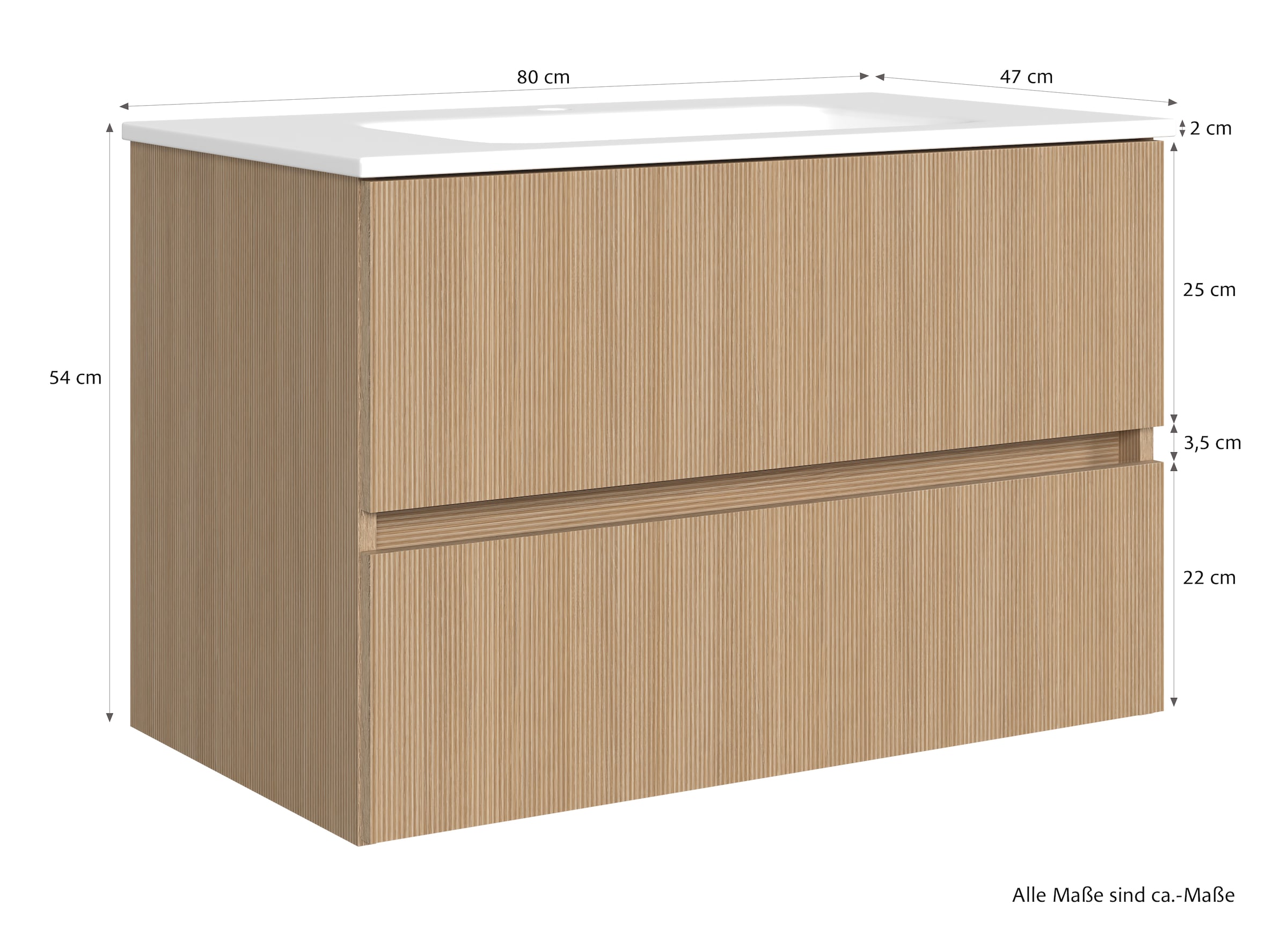 welltime Badmöbel-Set »Eixo«, Set 140 cm breit, Badmöbel mit LED-Beleuchtung