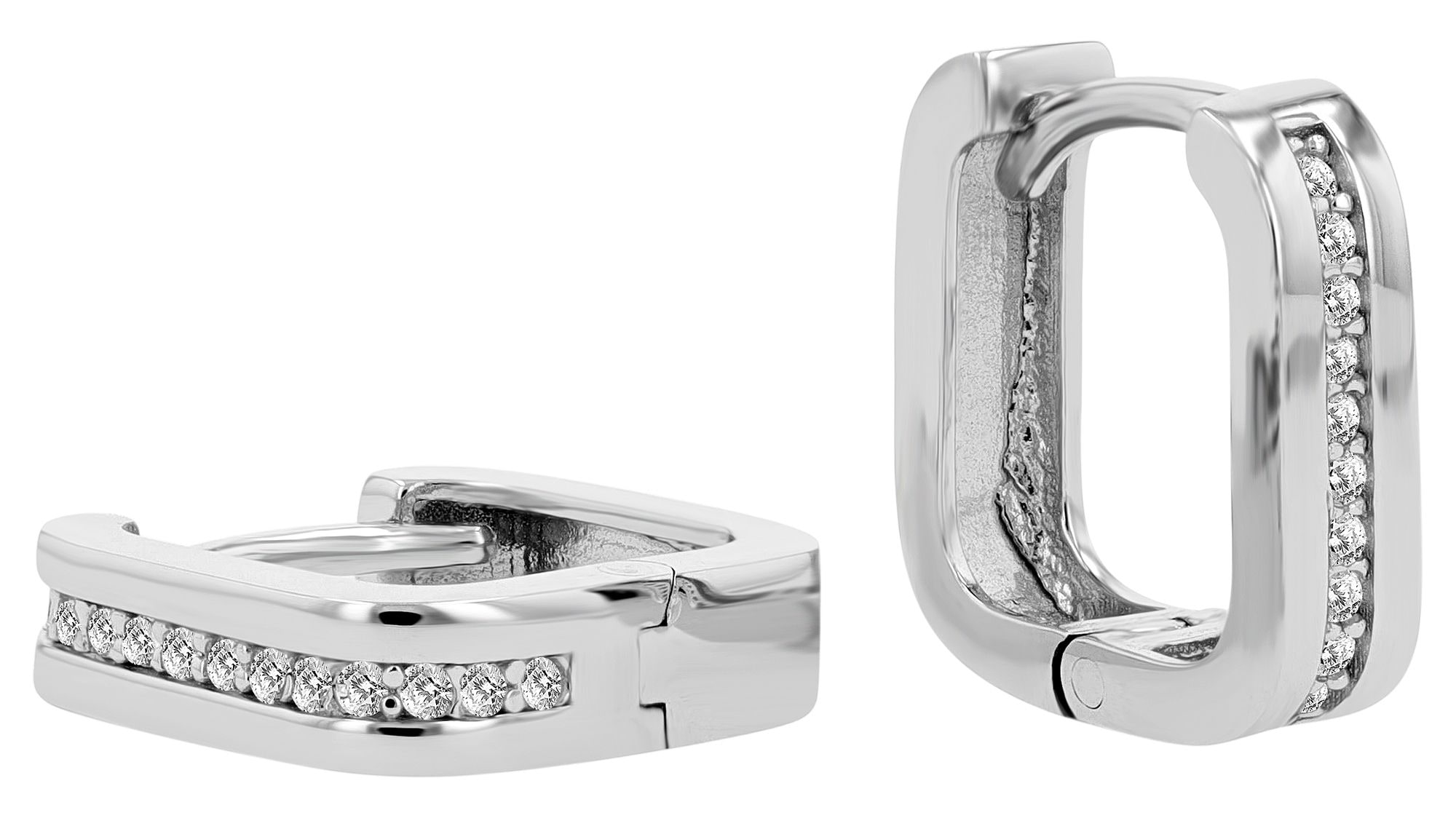 Adelia´s Klappcreolen »Damen Ohrringe – Klappcreole aus 925 Silber mit Zirkonia« Ein stilvolles Geschenk für besondere Momente