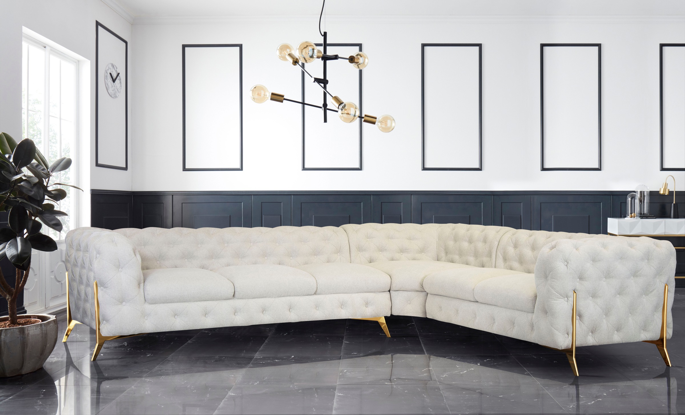 Home affaire Chesterfield-Sofa "Amaury L-Form" großes Ecksofa, Chesterfield günstig online kaufen