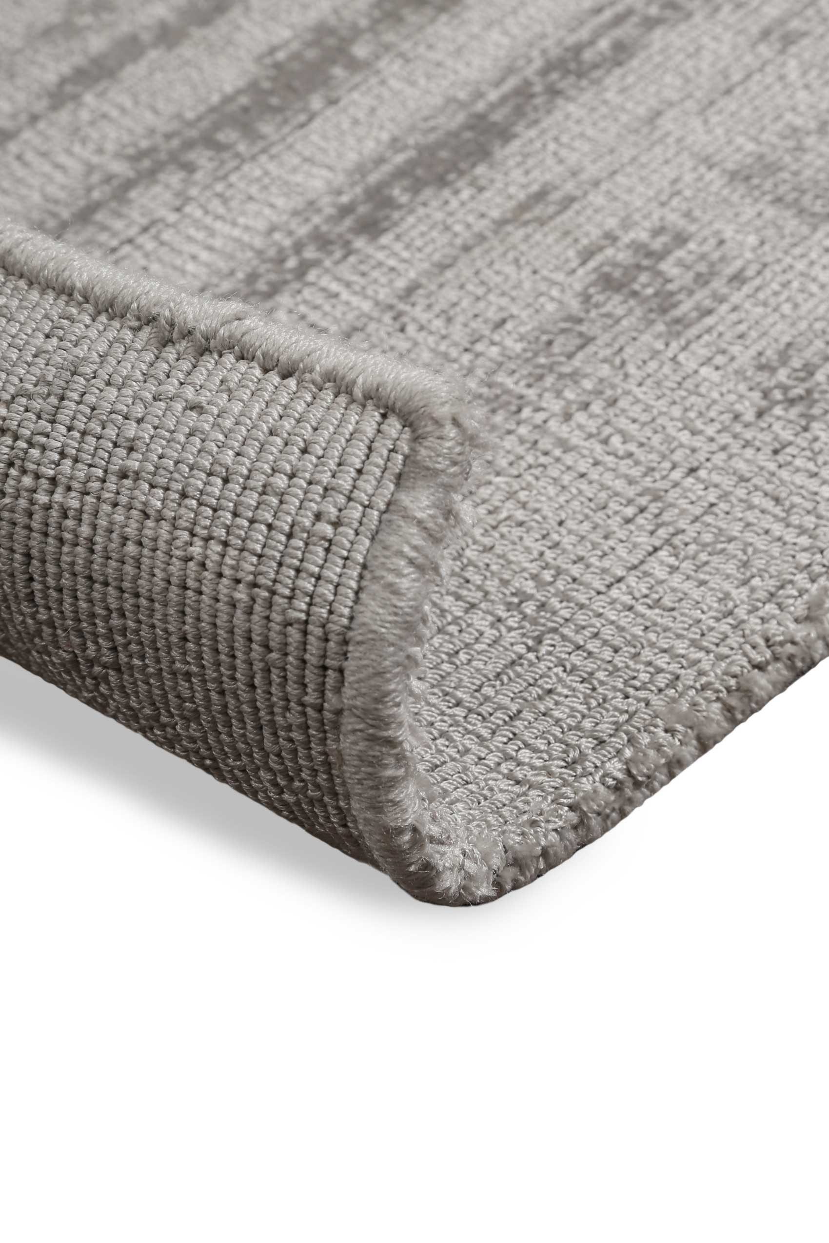Teppich WECON HOME BASICS "Emma", hellgrau, B:70cm H:8mm L:140cm, Polyester, Teppiche, Teppich, Kurzflorteppich, handgewebt, einfarbig, modern, Wohnzimmer 3
