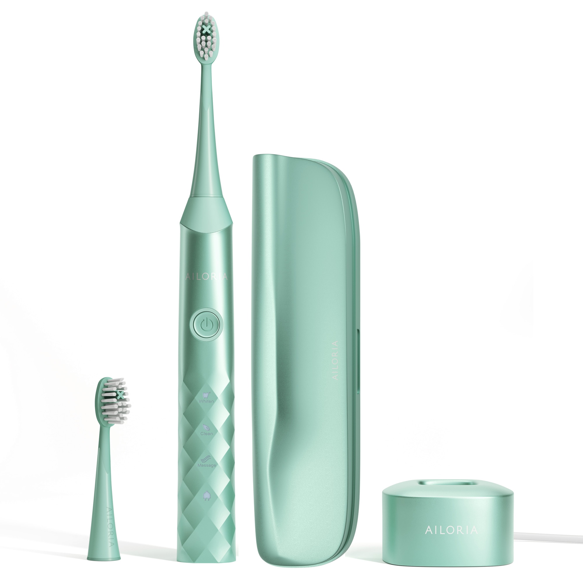 AILORIA Schallzahnbürste »Sommer-Edition SHINE BRIGHT USB-Sonic Toothbrush« 2 Stk. Aufsteckbürsten