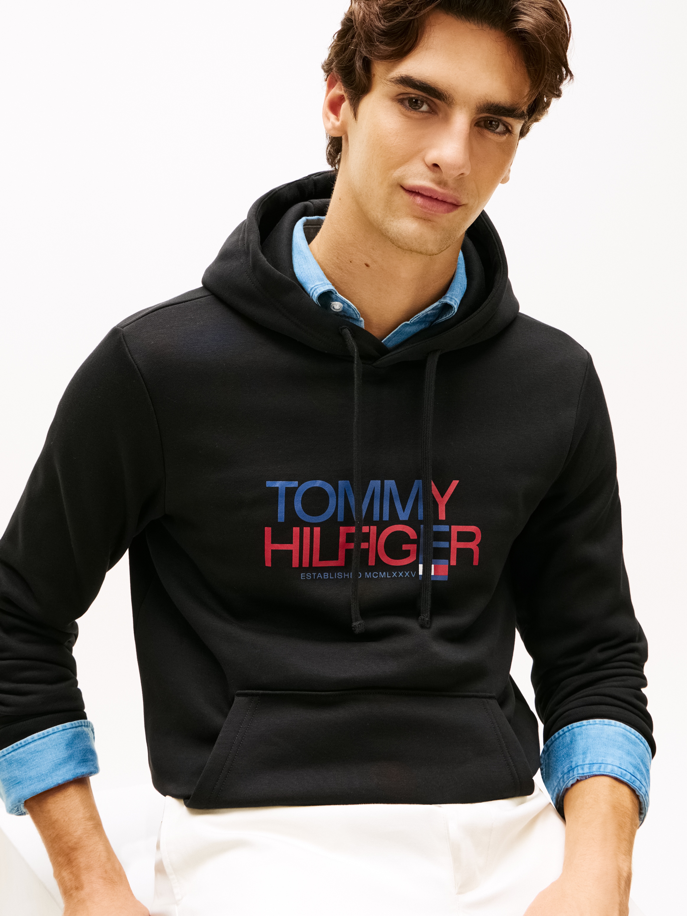 Tommy Hilfiger Kapuzensweatshirt »BRAND LOVE BIG TEXT«, Regular fit mit Kapuze

