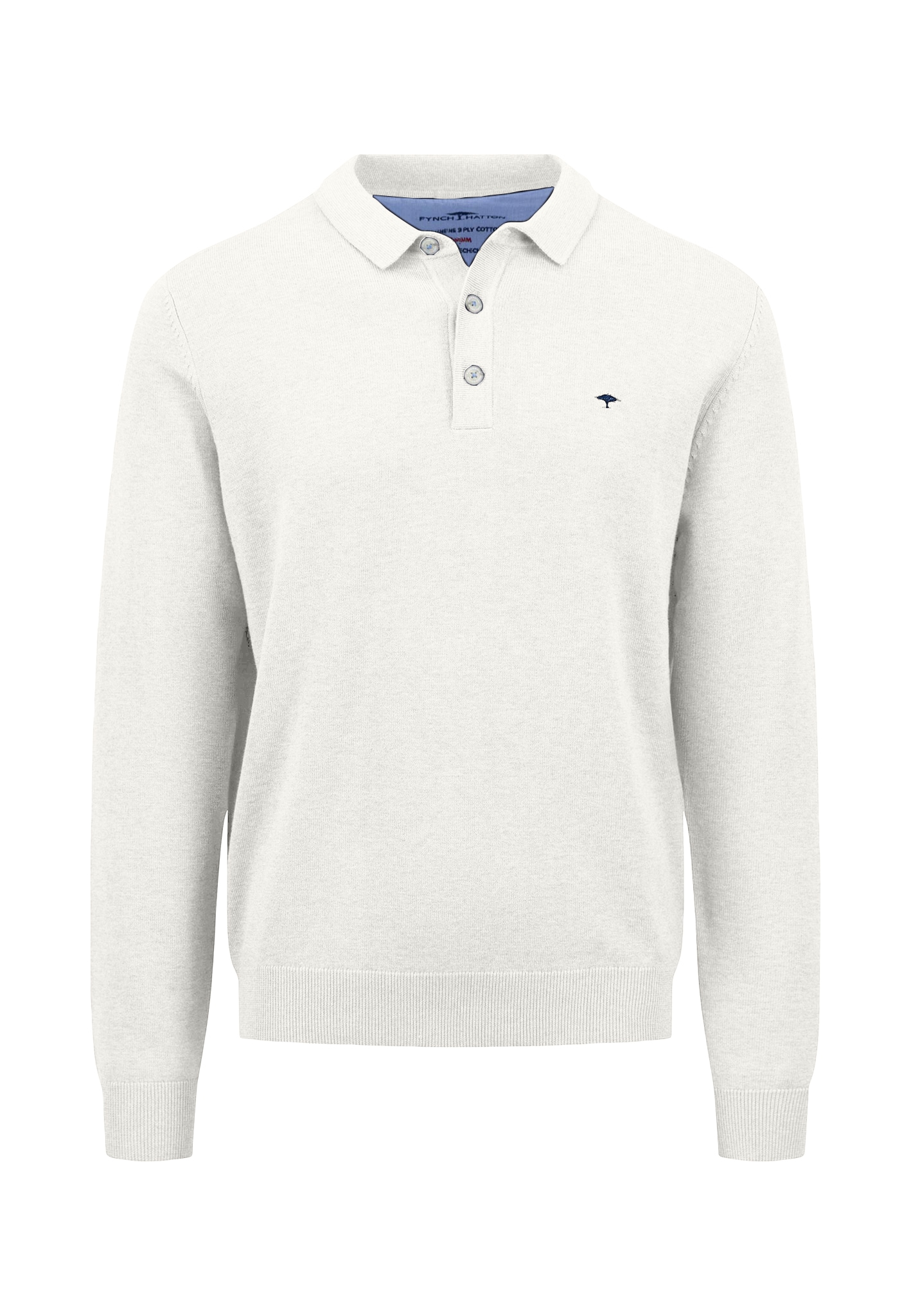 FYNCH-HATTON Strickpullover aus Baumwolle, mit Polokragen und kurzer Knopfleiste
