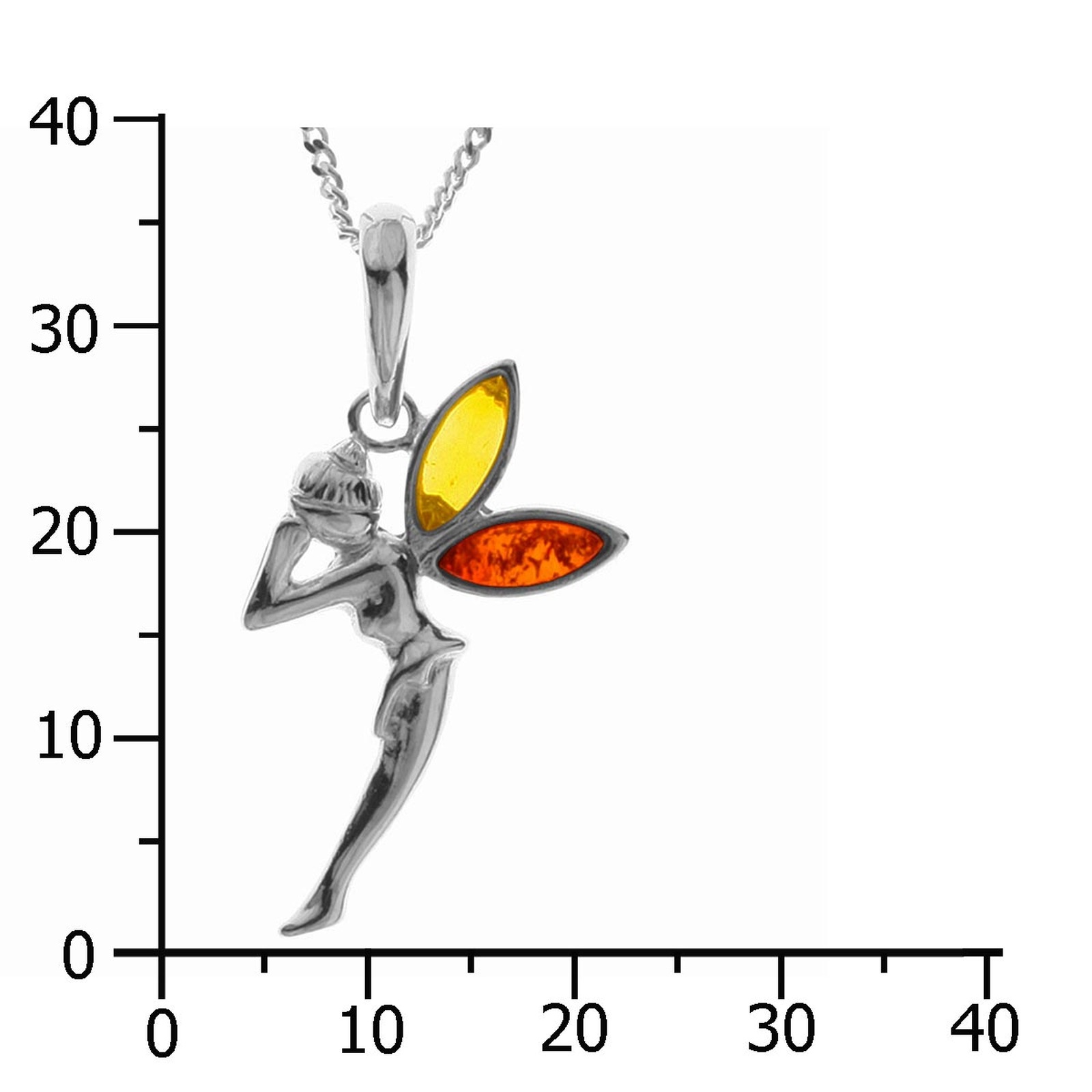 OSTSEE-SCHMUCK Kette mit Anhänger »- Elfe - Silber 925/000 - Bernstein«