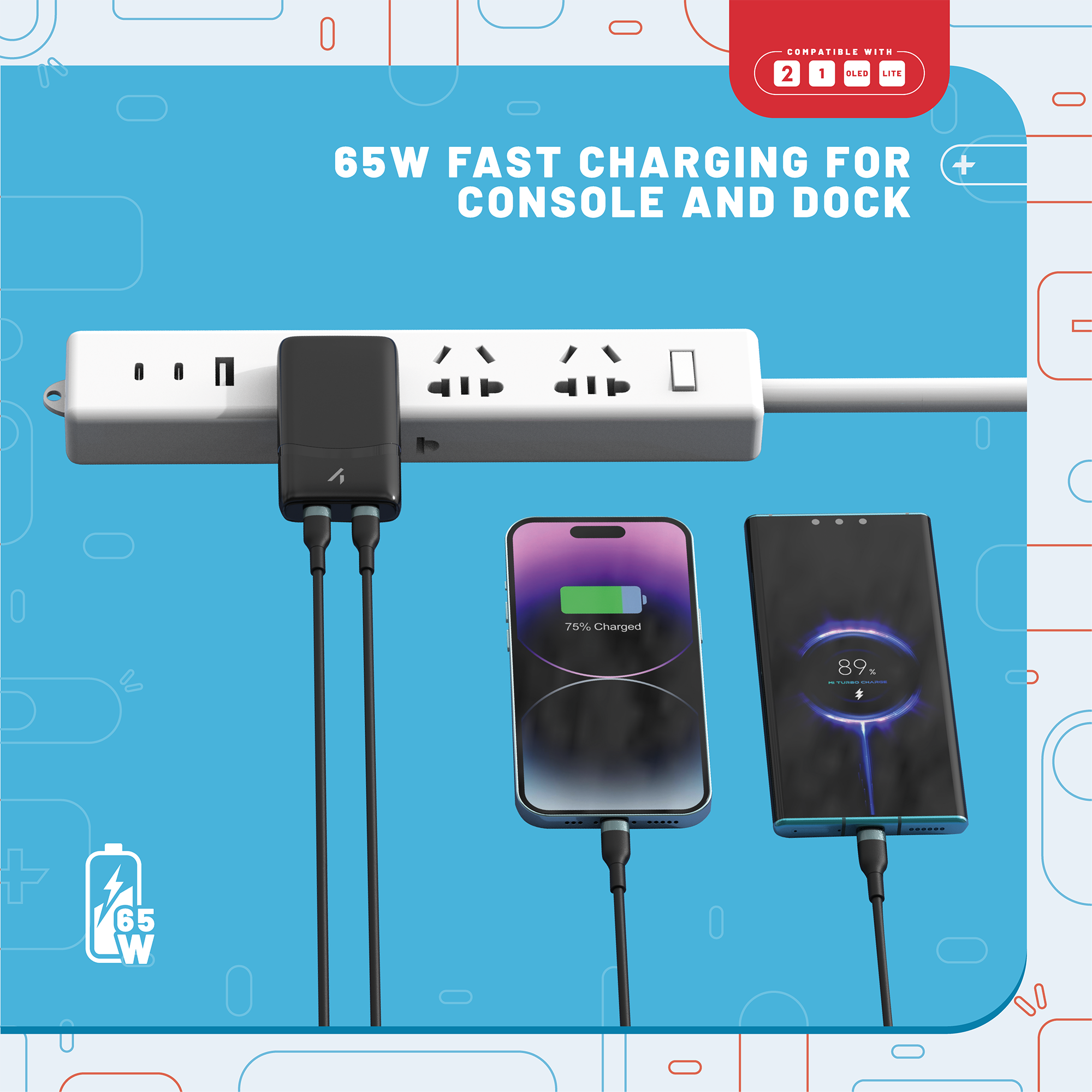 Stealth USB-Ladegerät »Flaches Reisenetzteil / AC-Adapter (65W 2x USB-C Ports)«