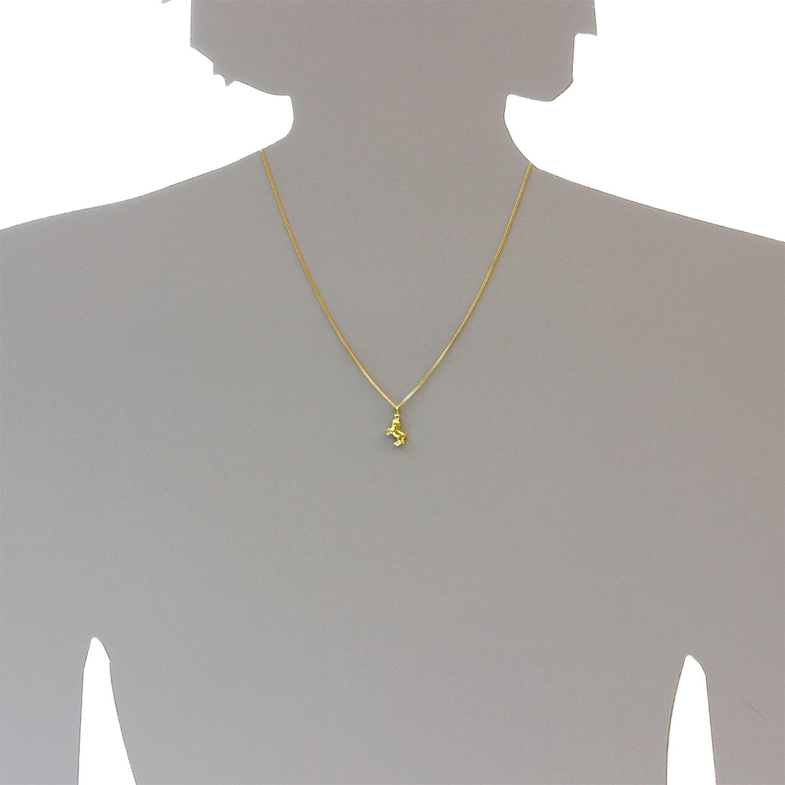 Ostsee-Schmuck Horse Pendant Chain Set Yellow Gold 333 42cm 2