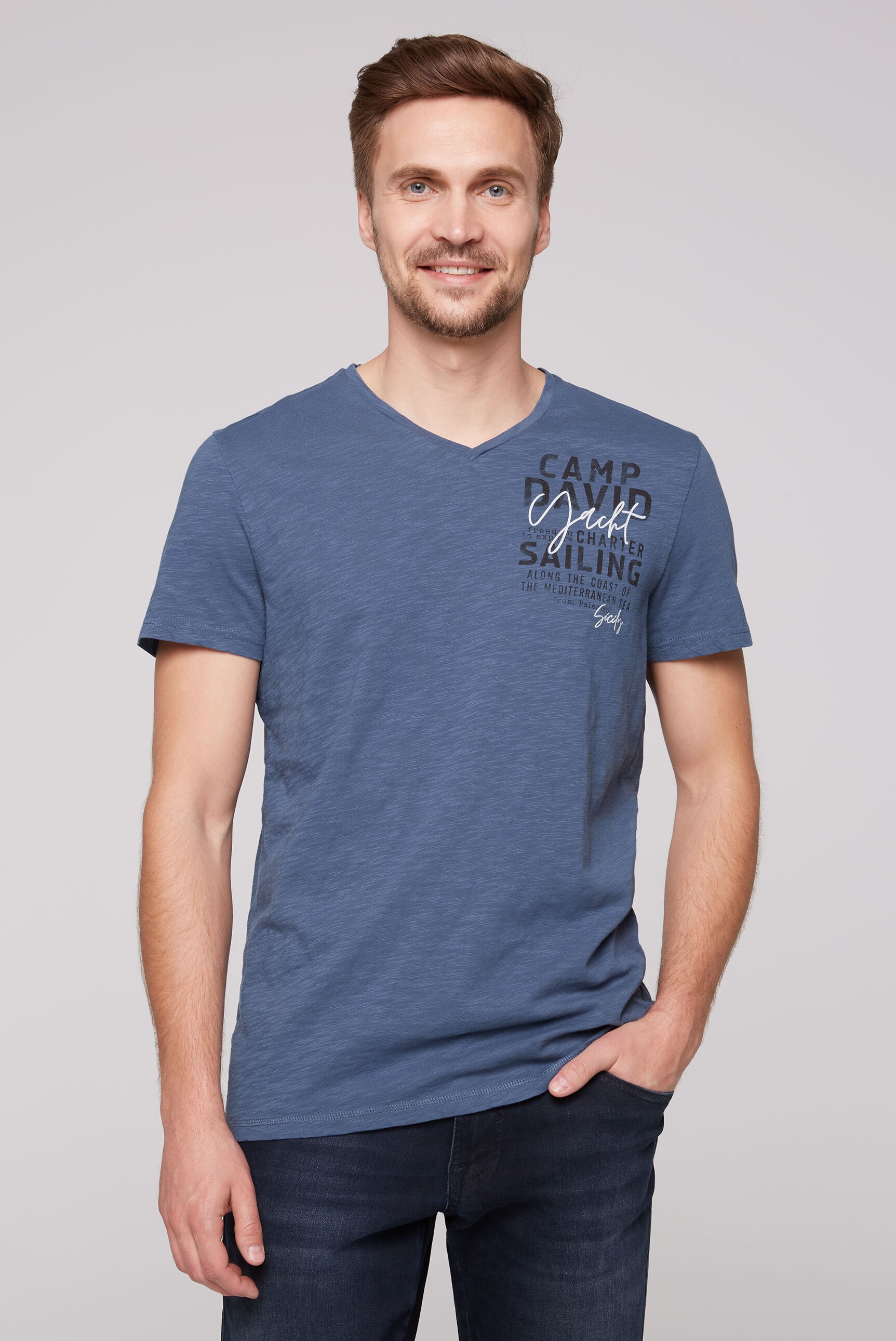 CAMP DAVID V-Shirt, aus Baumwolle