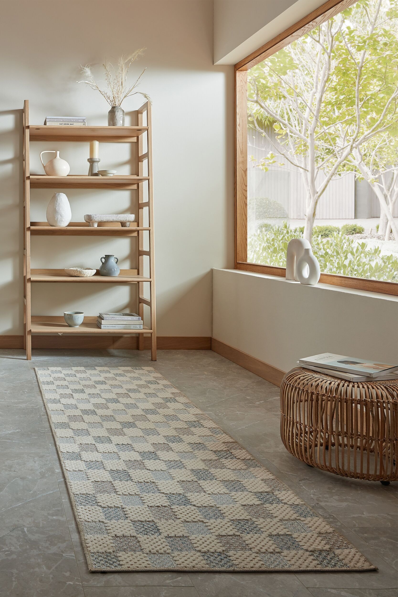 FLAIR RUGS Designteppich »Muted Checkerboard Waschbarer Teppich« rechteckig 4 mm Höhe