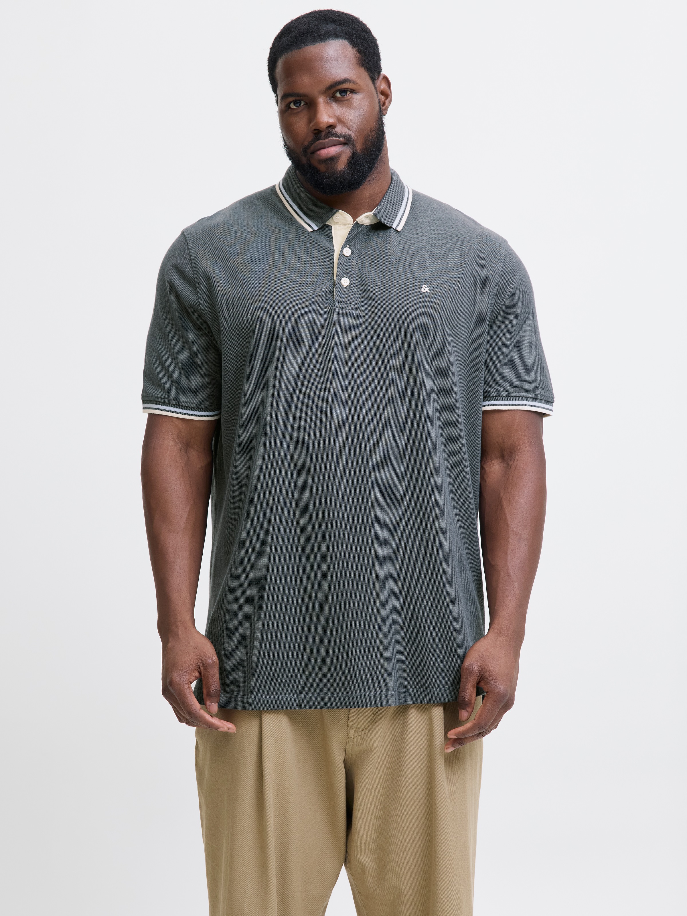 Jack & Jones PlusSize "JJEPAULOS POLO SS NOOS PLS" mit Logo Stickerei günstig online kaufen