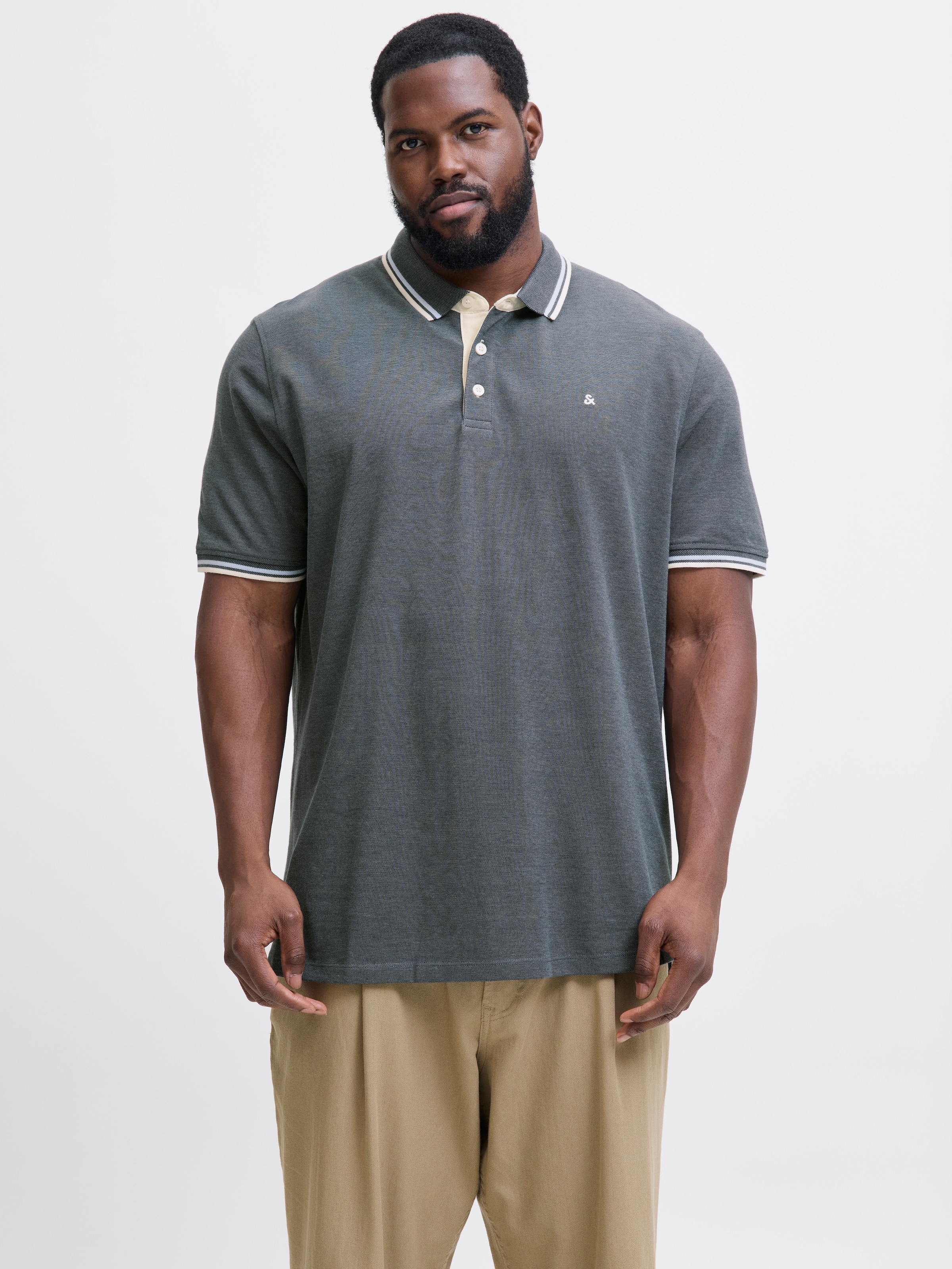 Jack & Jones PlusSize Poloshirt "JJEPAULOS POLO SS NOOS PLS", mit Logo Stic günstig online kaufen