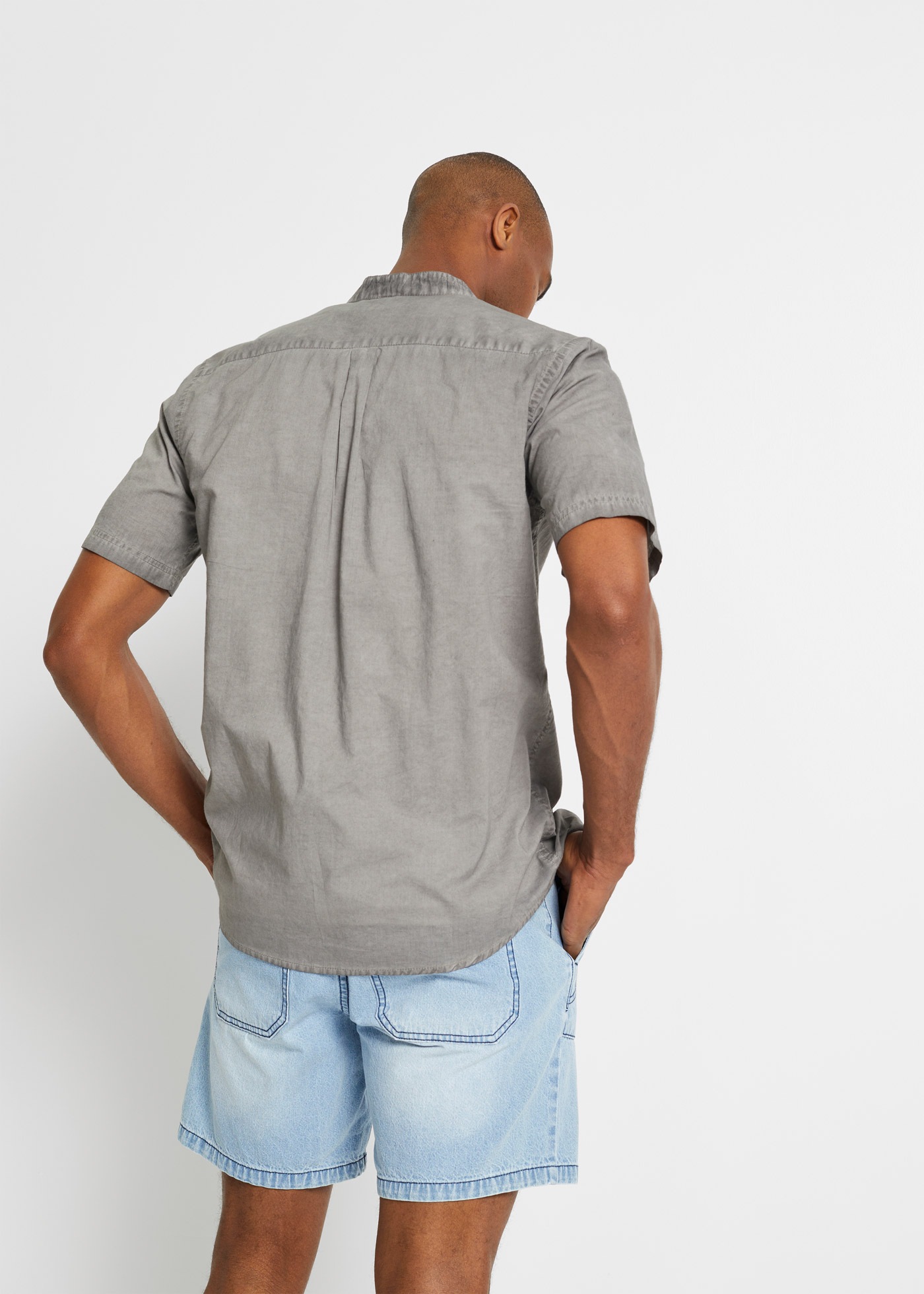 bonprix Kurzarmhemd "Kurzarmhemd in gewaschener Optik" Regular fit, aus Bau günstig online kaufen