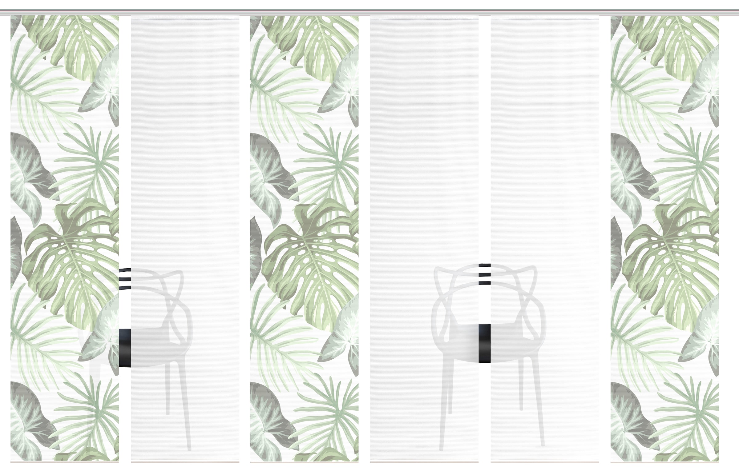 Vision S Schiebegardine "SANJA" Paneelwagen 6 Stk. tlg. Schiebevorhang,Bamb günstig online kaufen