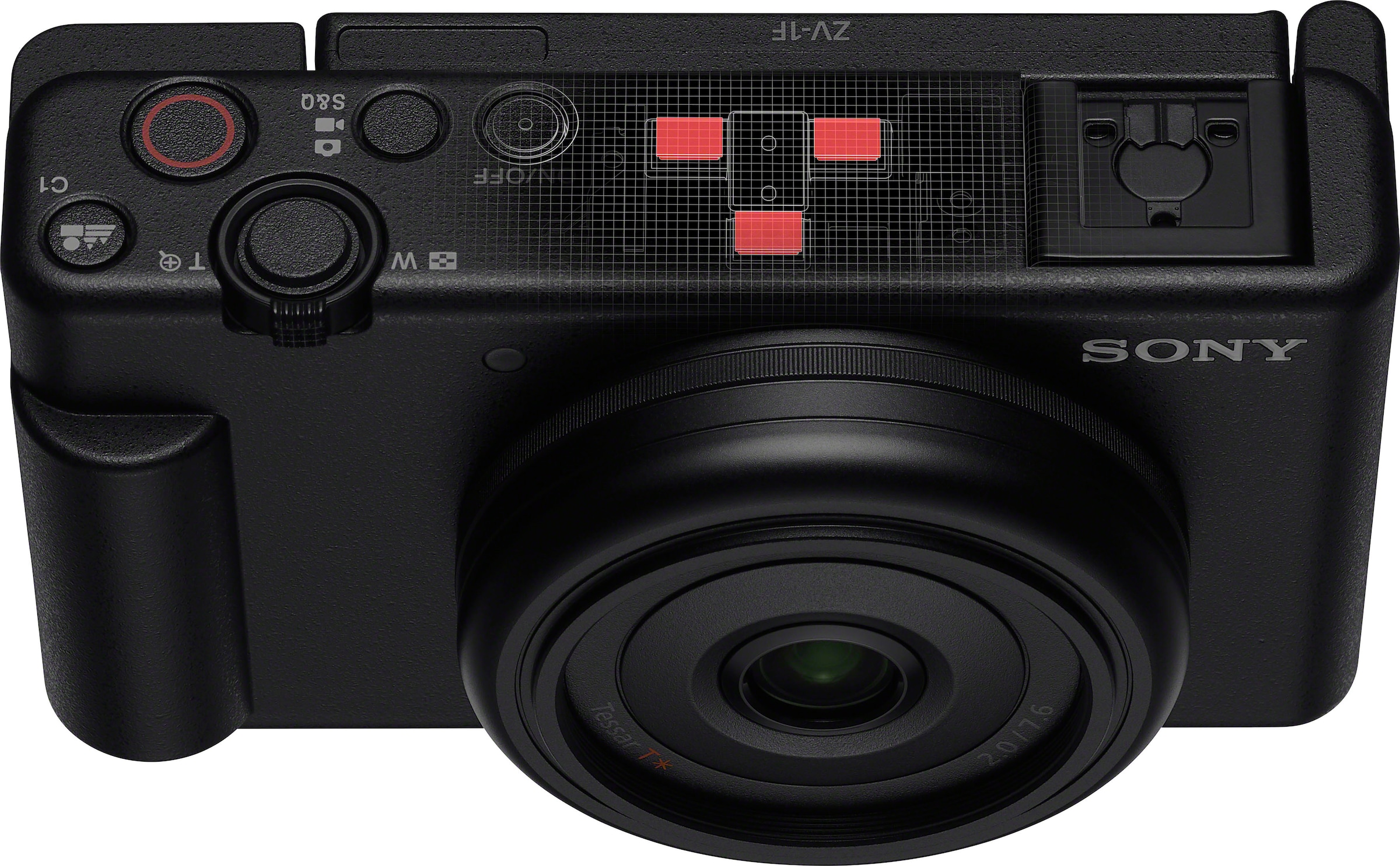 6 Gruppen, Sony »ZV-1F«, 20,1 6 MP, Tessar | Kompaktkamera T* ZEISS Elemente BAUR in Bluetooth-WLAN Objektiv,