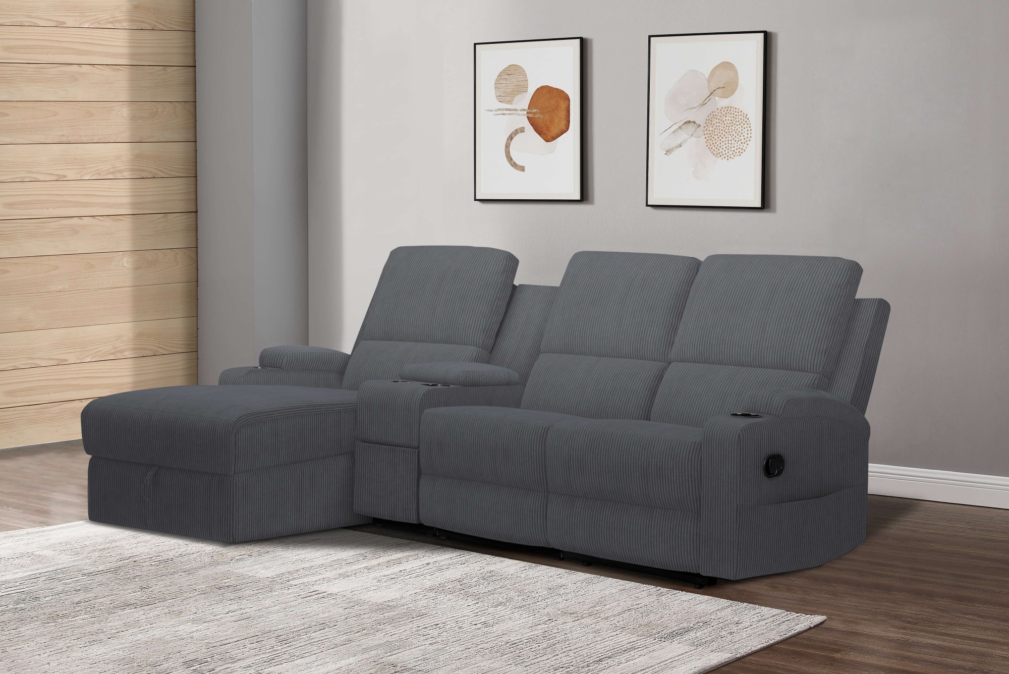 Home affaire Ecksofa "NAPORI Multimediasofa, 3er Kinosessel XXL, L-Form, Co günstig online kaufen