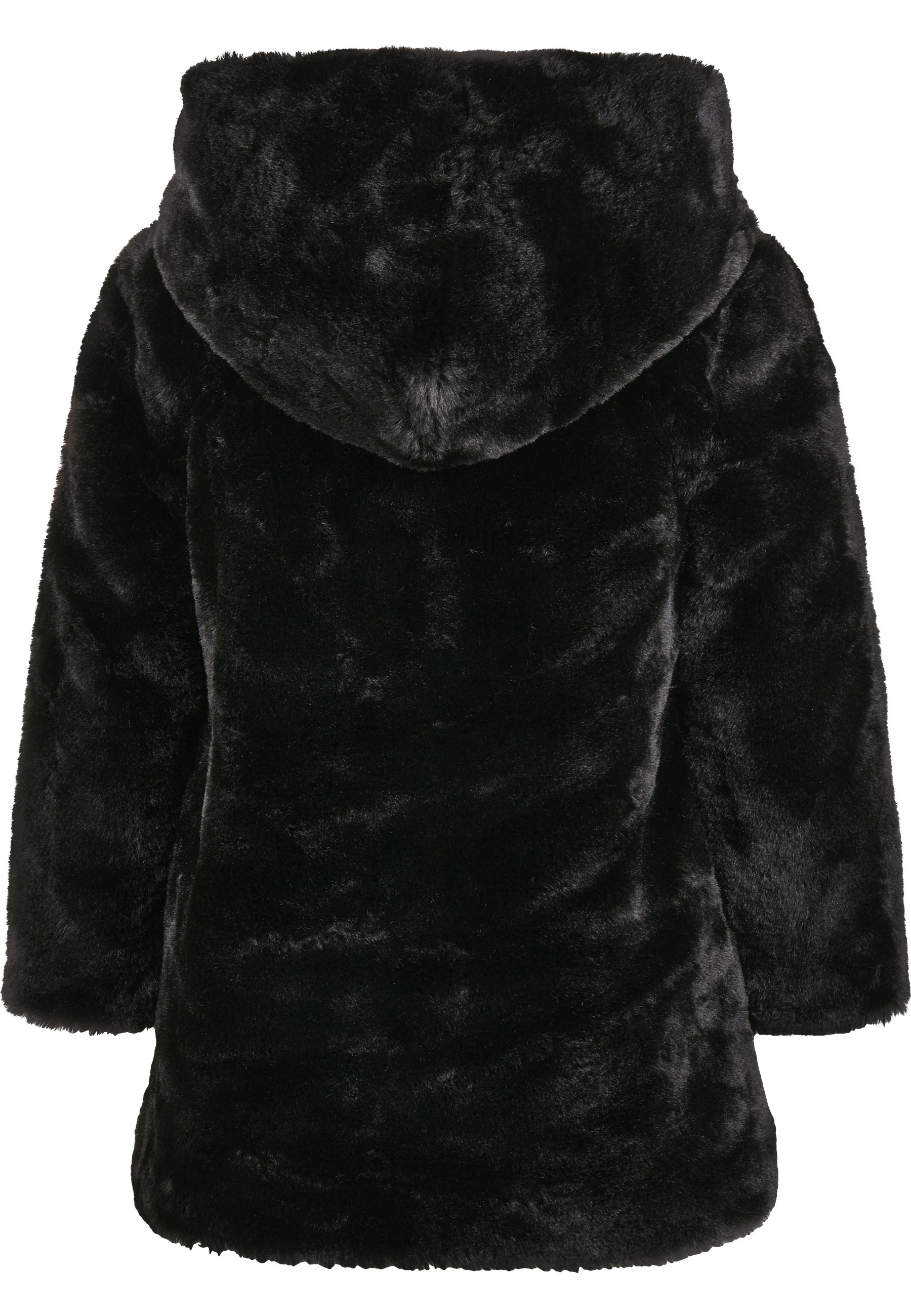 URBAN CLASSICS Winterjacke »Urban Classics Damen Girls Hooded Teddy Coat« 1 Stk. tlg. mit Kapuze
