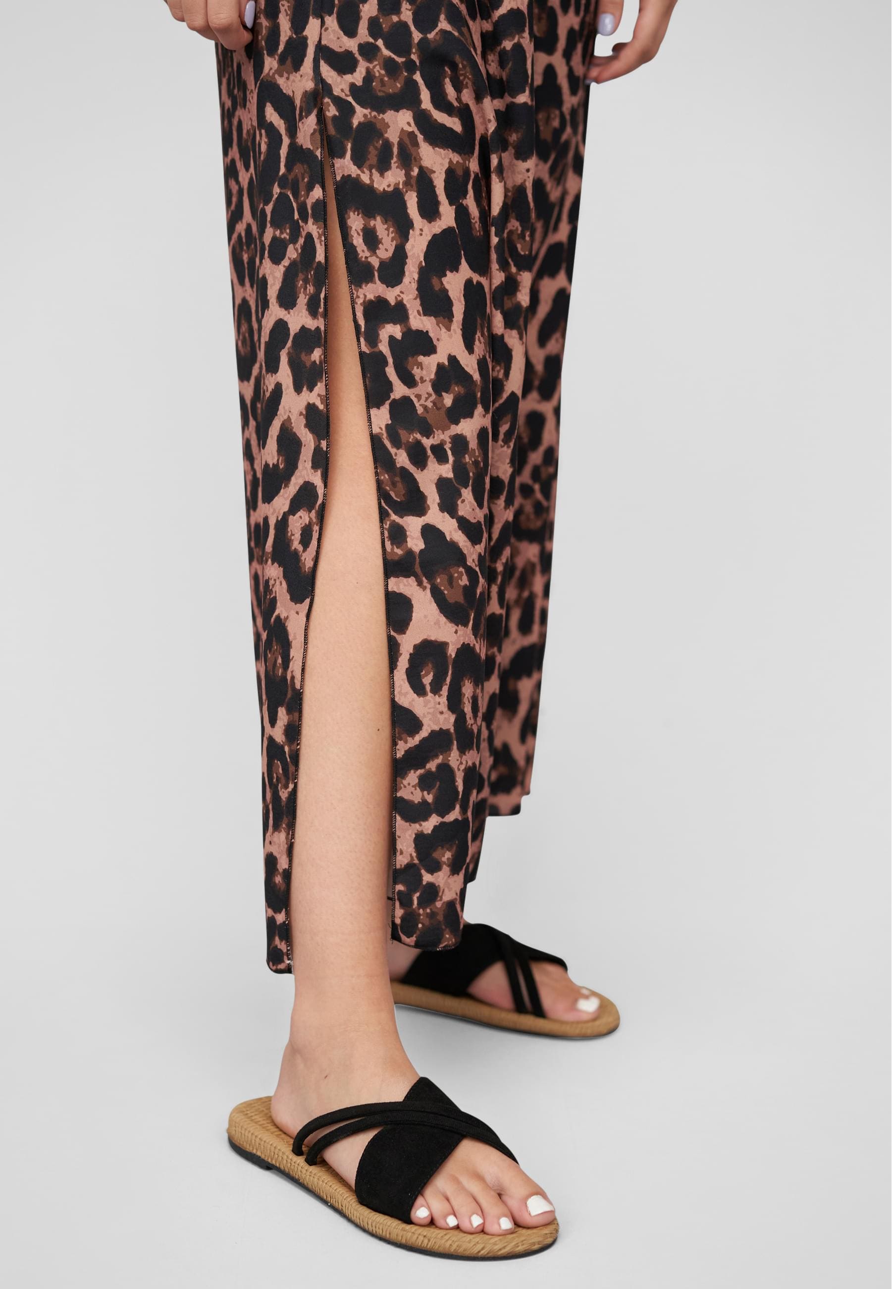 CLOUD 5IVE Sommerrock »CLOUD 5IVE Maxi Skirt with side slit and leo print«, (1 tlg.)