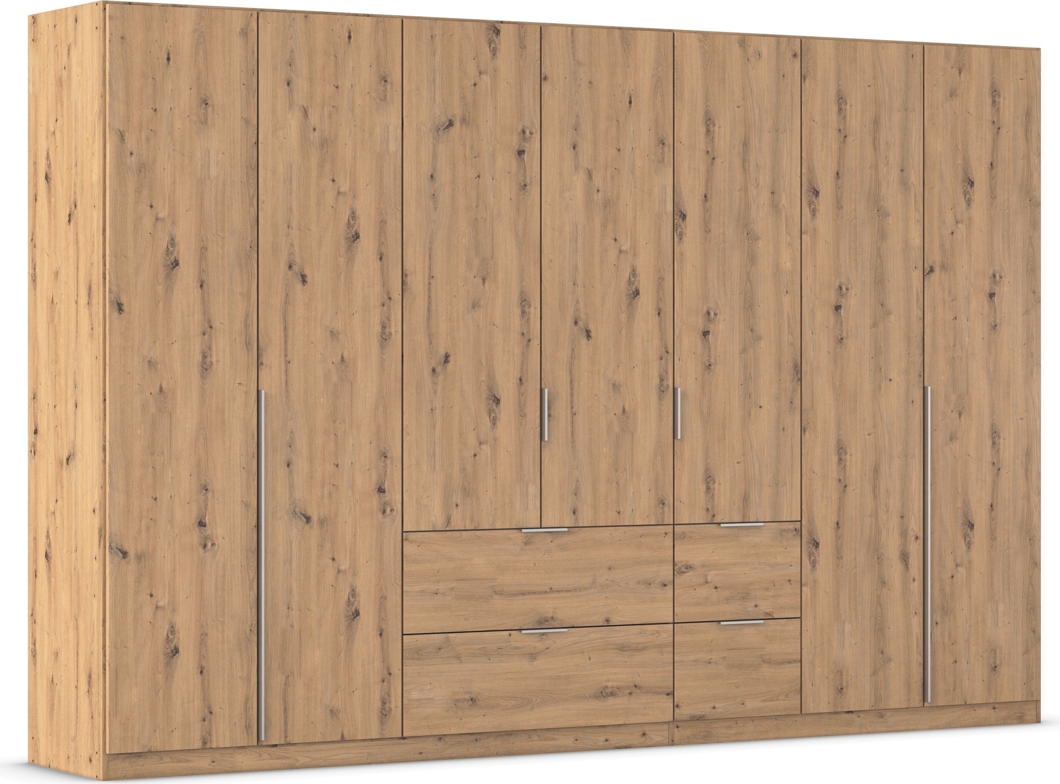 OTTO home Drehtürenschrank "Kleiderschrank Schrank Garderobe AGORDO mit Dekor- oder Hochglanzfront" in zwei Griff-Farben, Breite 315 cm, mit Außenschubkästen, Serie in 7 Breiten und 2 Höhen MADE IN GERMANY