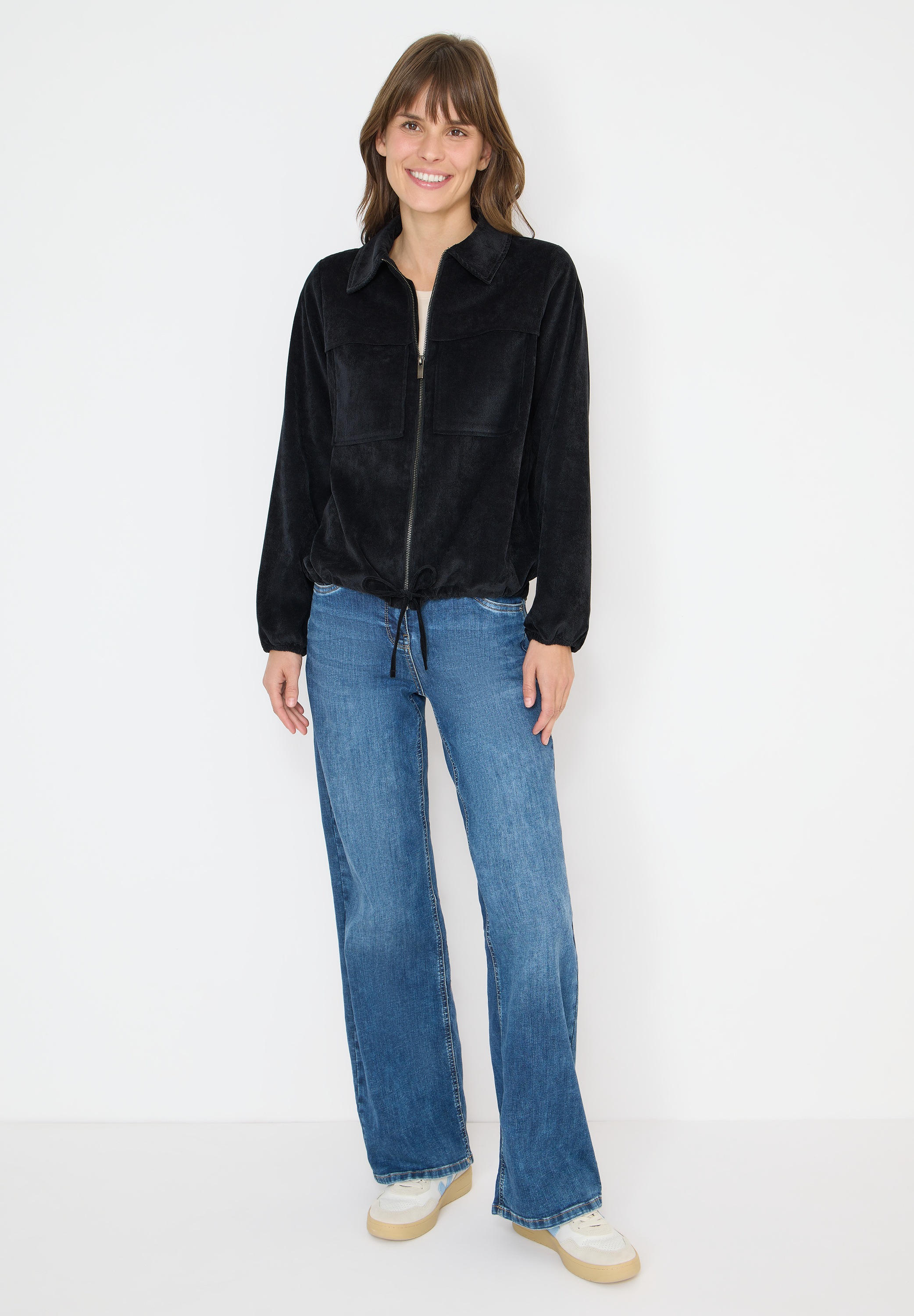 Cecil Cordjacke ohne Kapuze mit Tunnelzug am Saum